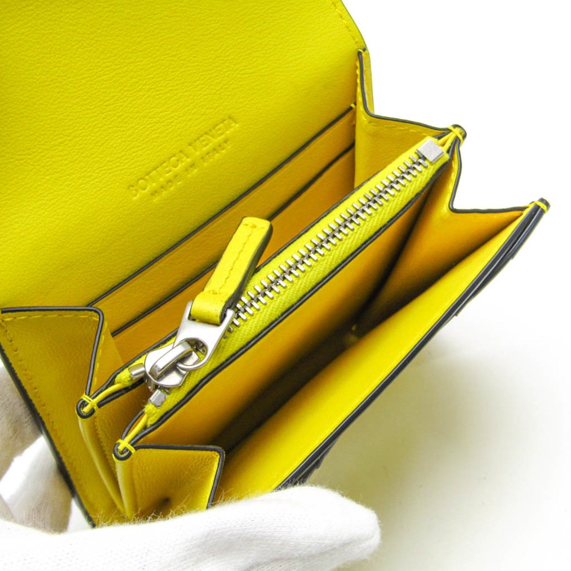 Bottega Veneta Intrecciato Yellow Leather Wallet (Pre-Owned) Size ONE SIZE - 3 Thumbnail