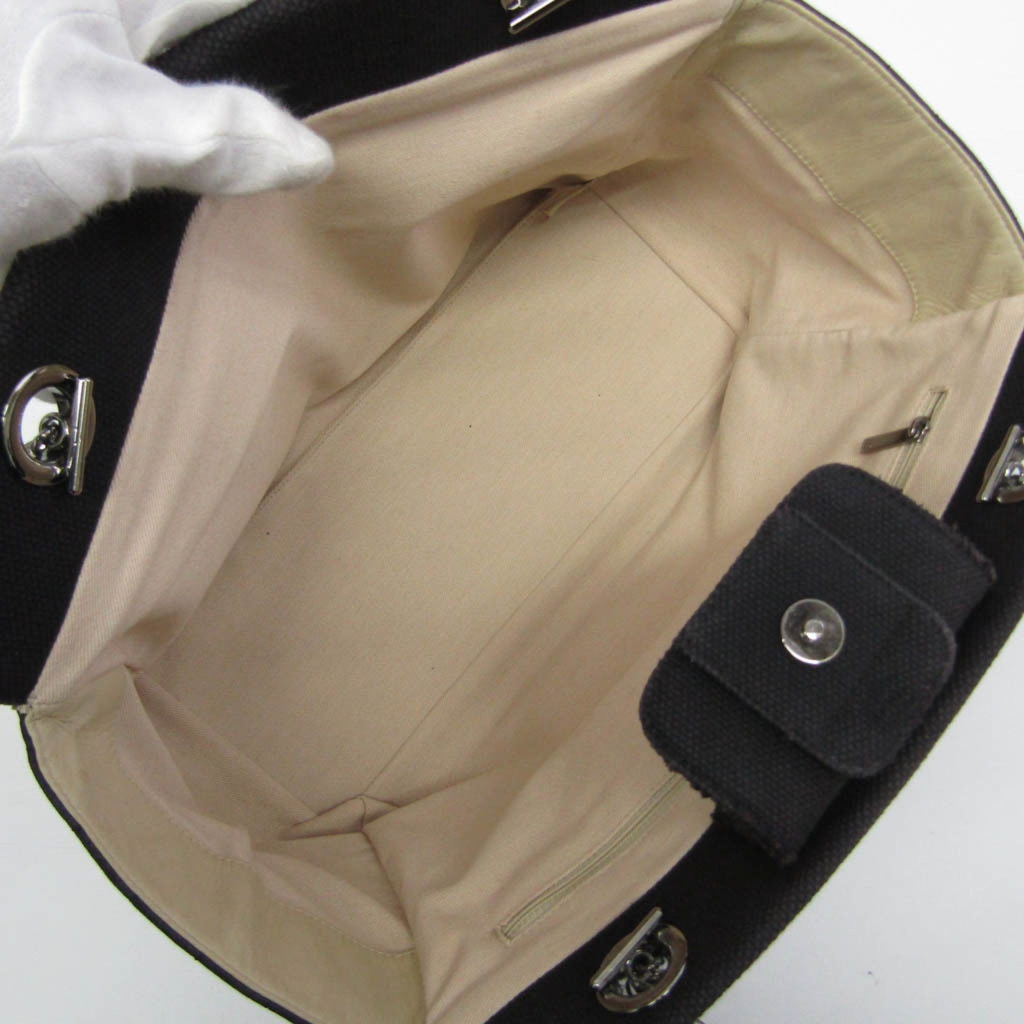 Chanel Chocolate Bar Black Canvas Tote Bag (Pre-Owned) Size ONE SIZE - 3 Thumbnail
