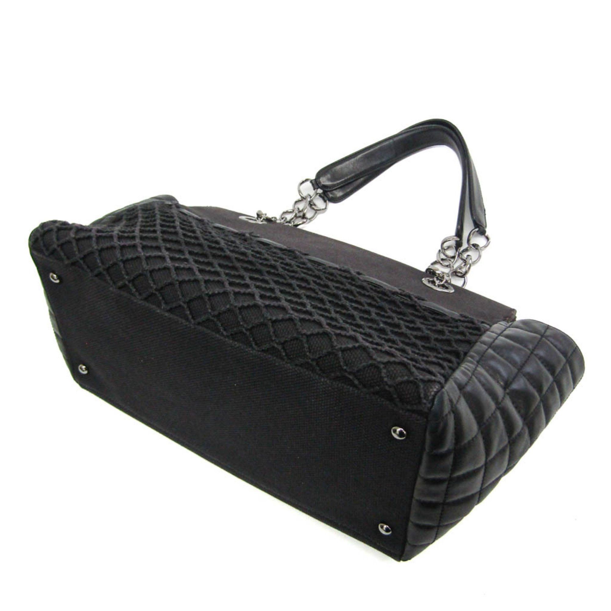 Chanel Chocolate Bar Black Canvas Tote Bag (Pre-Owned) Size ONE SIZE - 2 Thumbnail