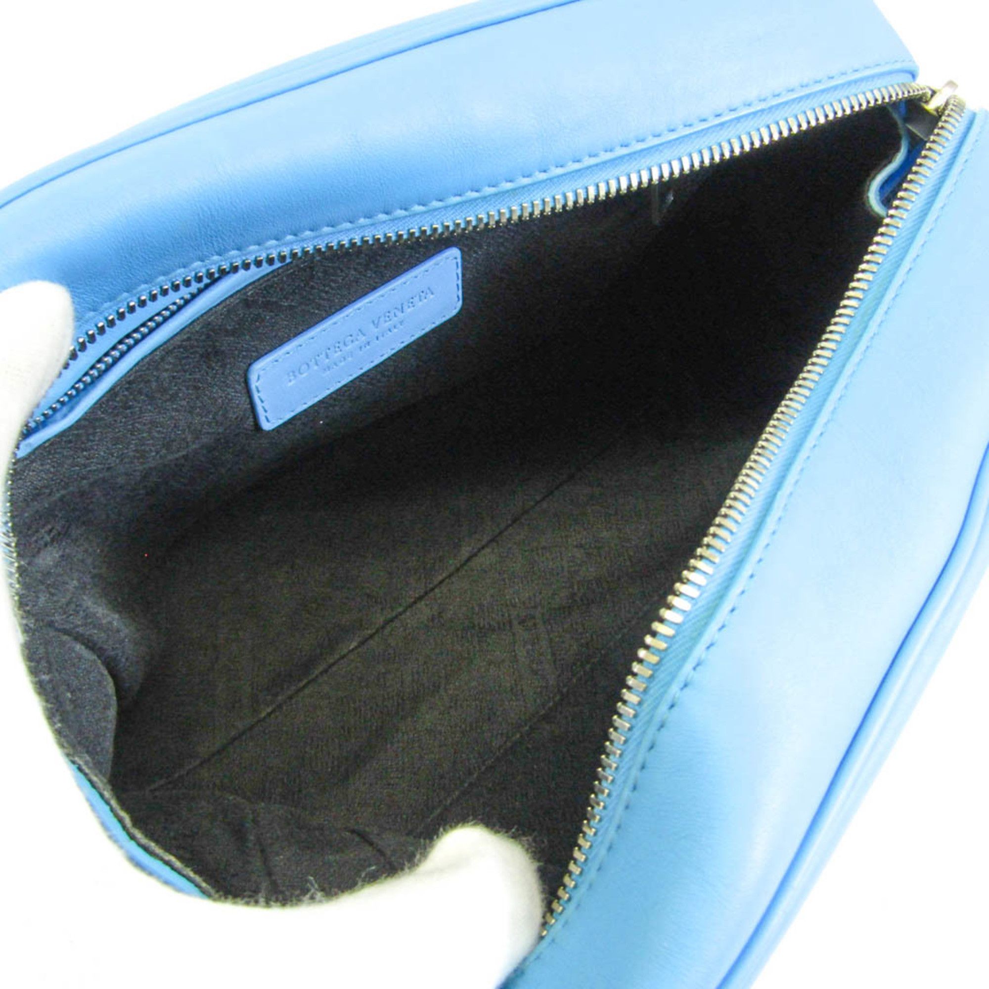 Bottega Veneta Blue Leather Clutch Bag (Pre-Owned) Size ONE SIZE - 3 Thumbnail