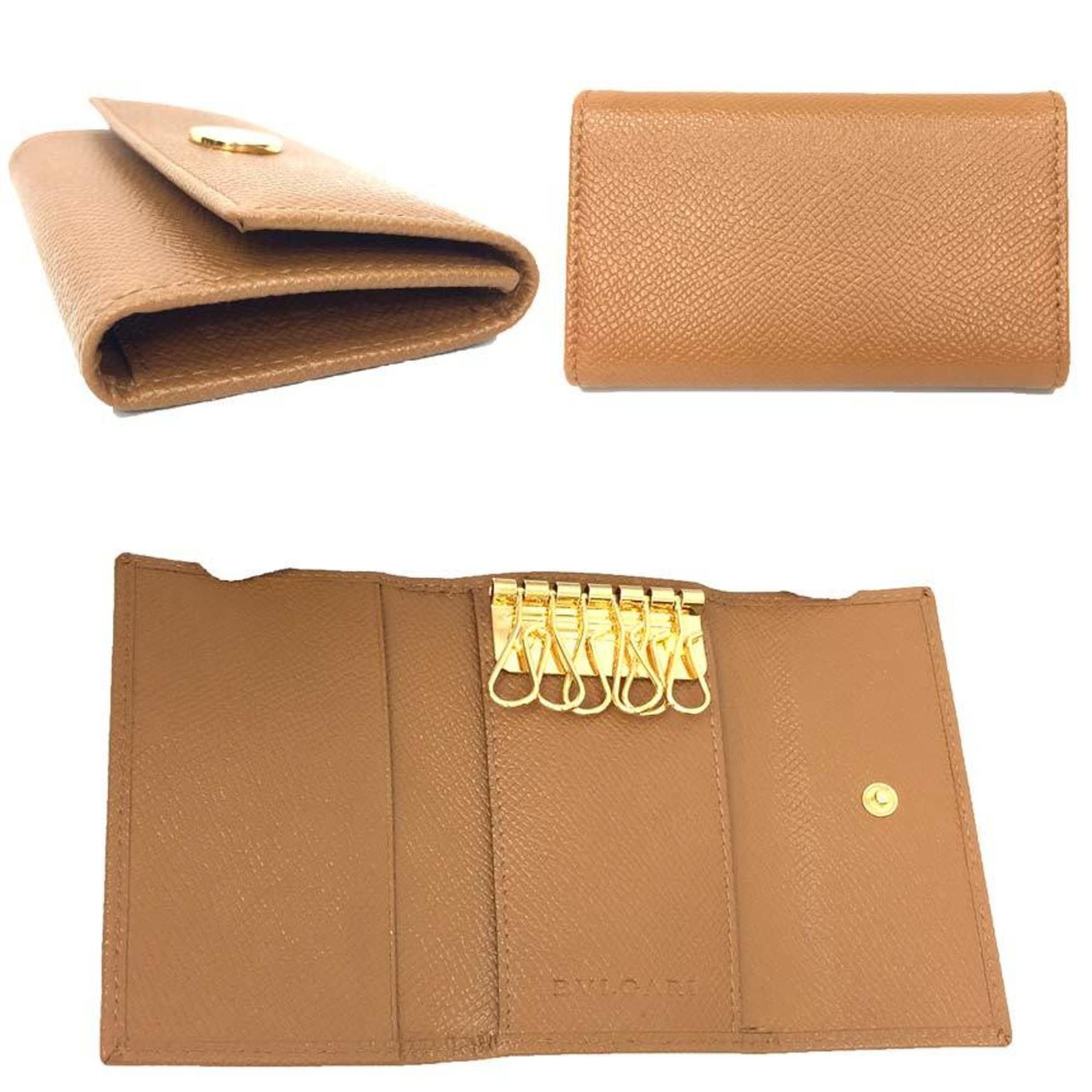 Bvlgari BVLGARI Bulgari Key Case Grain Leather Brown 6 Rings Preservation Men's Women's Small Wallet aq10366 Size ONE SIZE - 2 Thumbnail