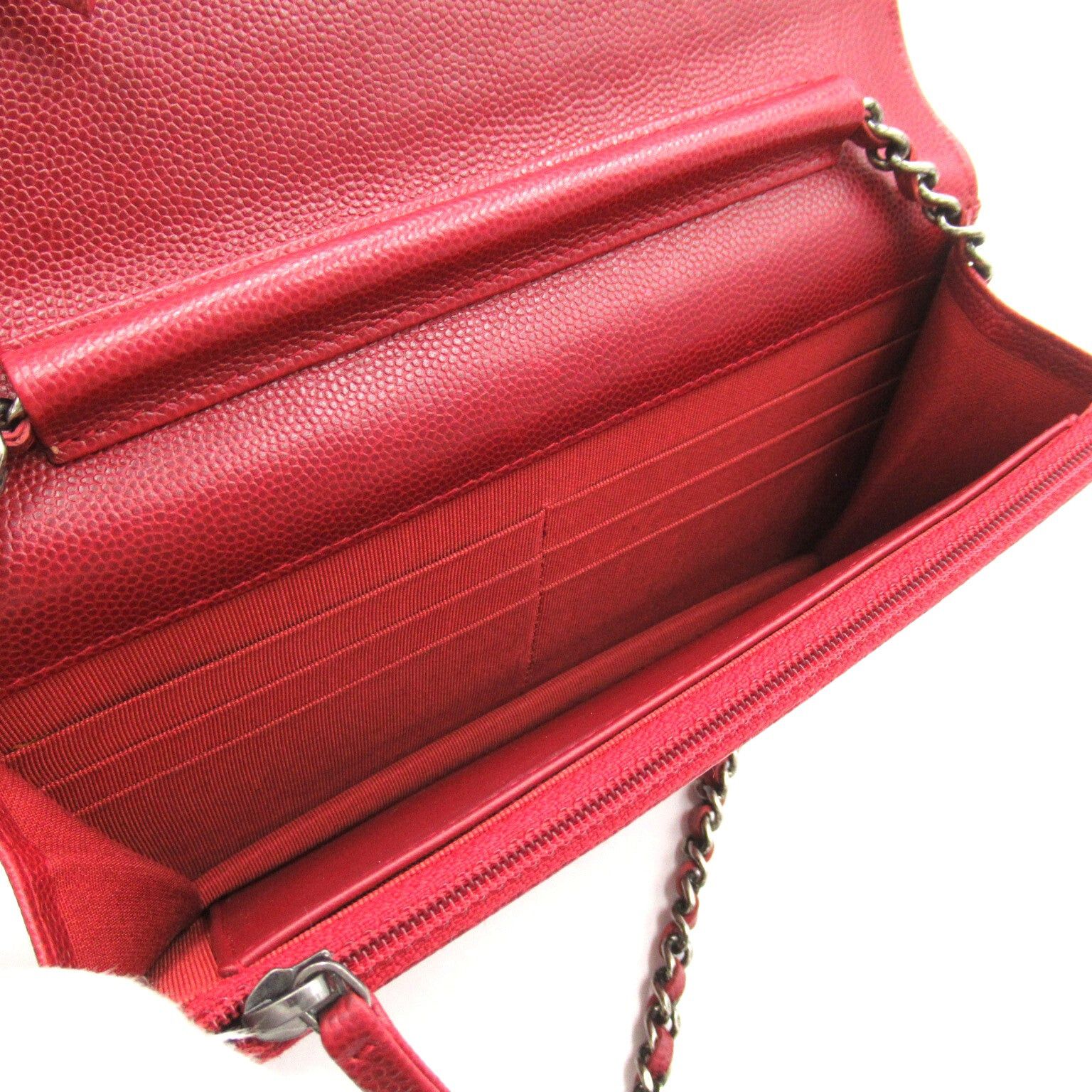 Chanel Chanel Matelasse Chain Wallet Shoulder Bag Caviar Skin (Grained Calf) Bordeaux Silver Hardware Size ONE SIZE - 7 Thumbnail