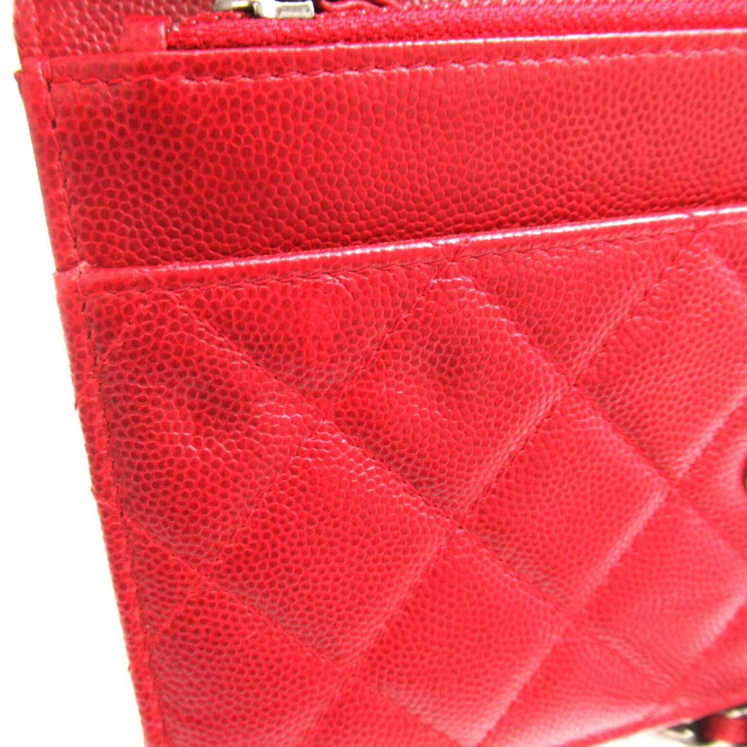 Chanel Chanel Matelasse Chain Wallet Shoulder Bag Caviar Skin (Grained Calf) Bordeaux Silver Hardware Size ONE SIZE - 13 Thumbnail