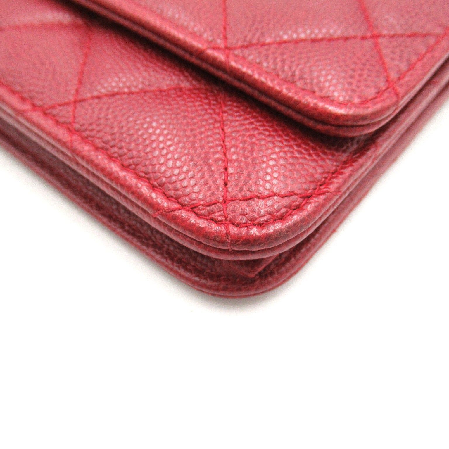 Chanel Chanel Matelasse Chain Wallet Shoulder Bag Caviar Skin (Grained Calf) Bordeaux Silver Hardware Size ONE SIZE - 15 Thumbnail
