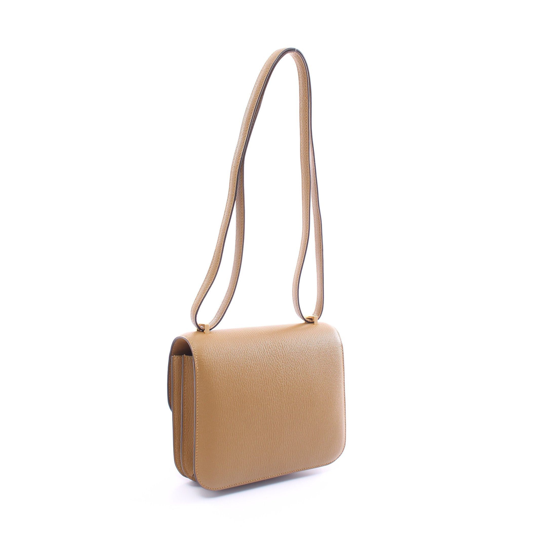 Hermes Hermes Constance Mini Craft Shoulder Bag Chevre Yellow Brown Gold Hardware B Stamp Size ONE SIZE - 2 Thumbnail