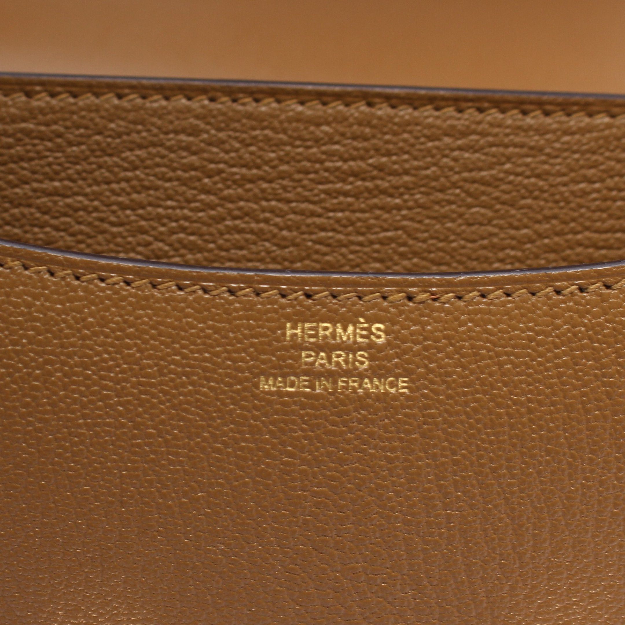 Hermes Hermes Constance Mini Craft Shoulder Bag Chevre Yellow Brown Gold Hardware B Stamp Size ONE SIZE - 4 Thumbnail