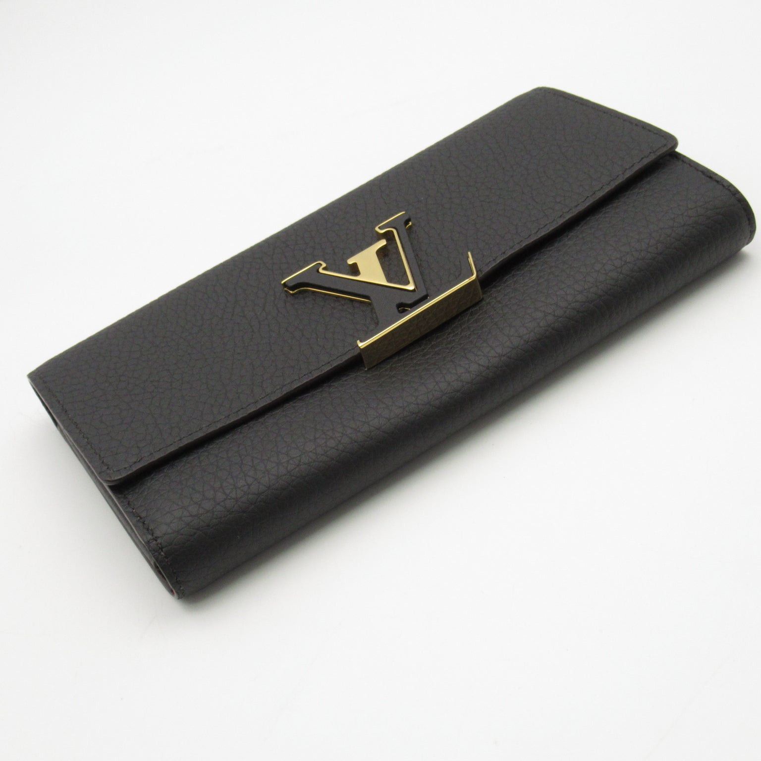Louis Vuitton Louis Vuitton Portefeuille Capucines Bi-Fold Long Wallet Leather Taurillon Black Noir Size ONE SIZE - 3 Thumbnail