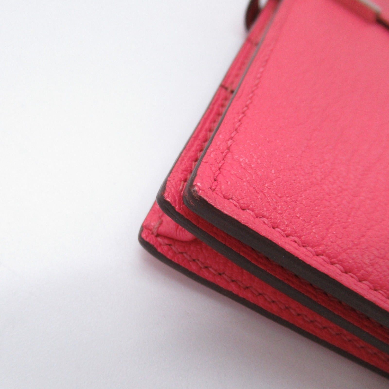 Hermes Hermes Bear Souffle Rose Azalea Bi-Fold Long Wallet Leather Chevre Pink Silver Hardware C Engraved Size ONE SIZE - 8 Thumbnail