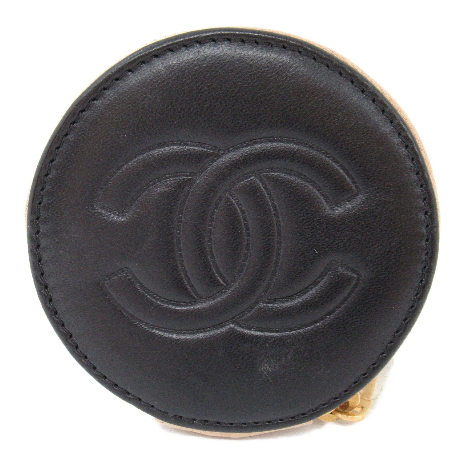 Chanel Chanel Pouch Lambskin (Sheepskin) Black Beige Gold Hardware Size ONE SIZE - 2 Thumbnail