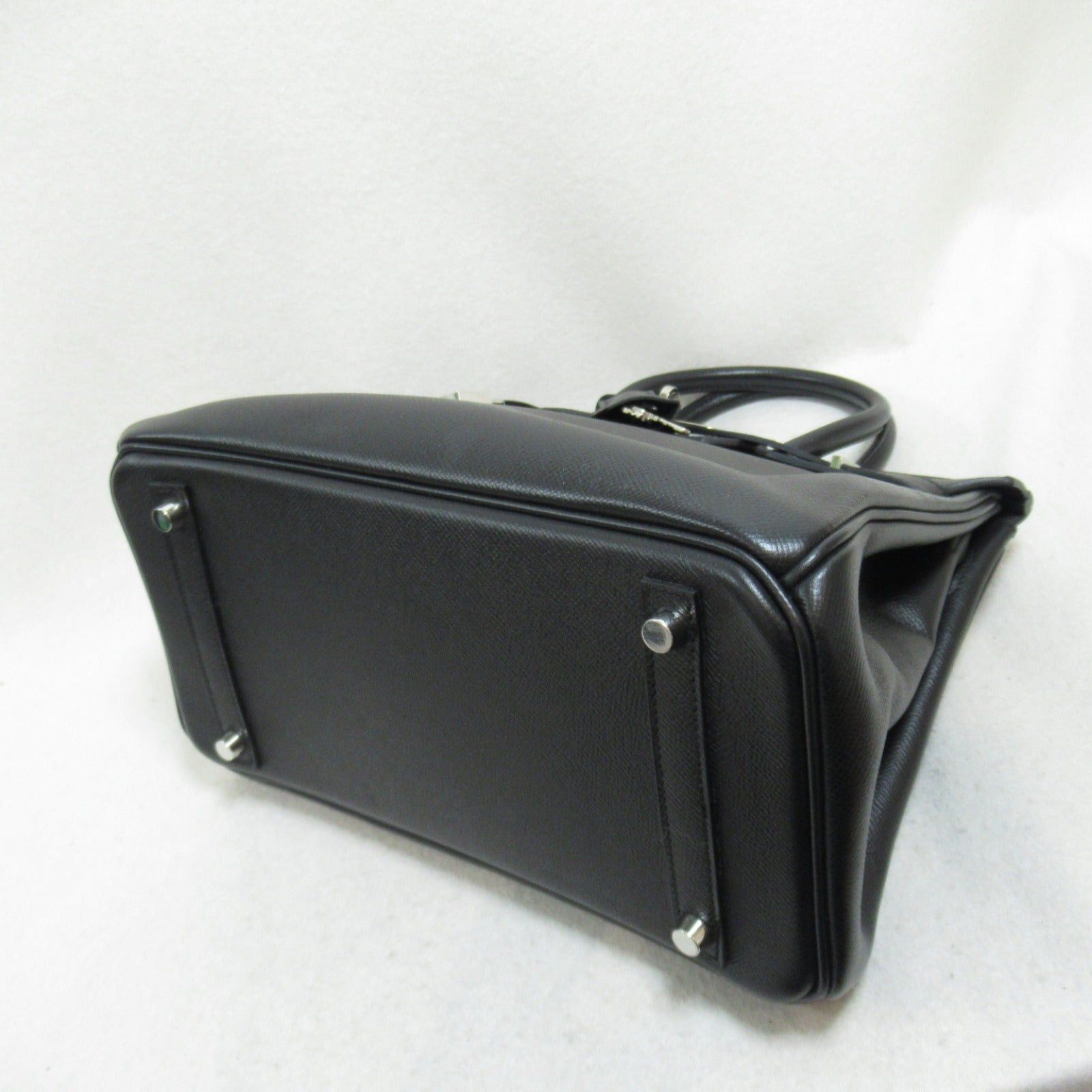 Hermes Hermes Birkin 30 Black Handbag Leather Veau Epsom (Hermes) Silver Hardware □O Stamp Size ONE SIZE - 4 Thumbnail