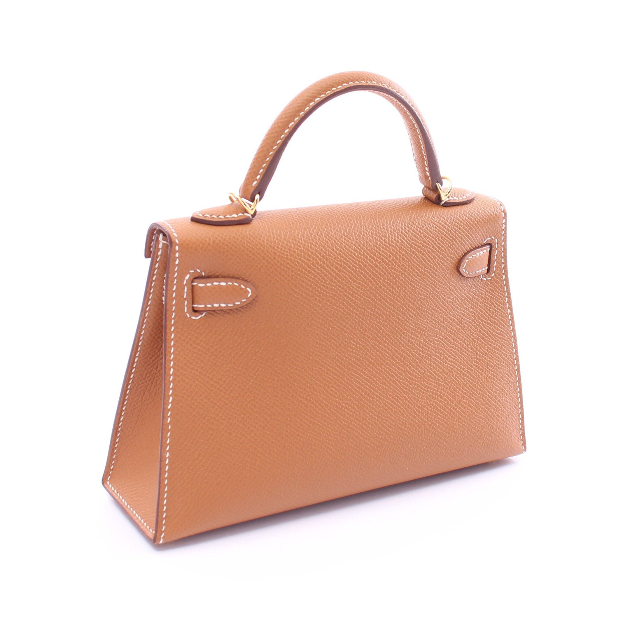 Hermes Hermes Mini Kelly 2 Gold Handbag Veau Epsom Light Brown Hardware Outside Sewing B Stamp Size ONE SIZE - 2 Thumbnail