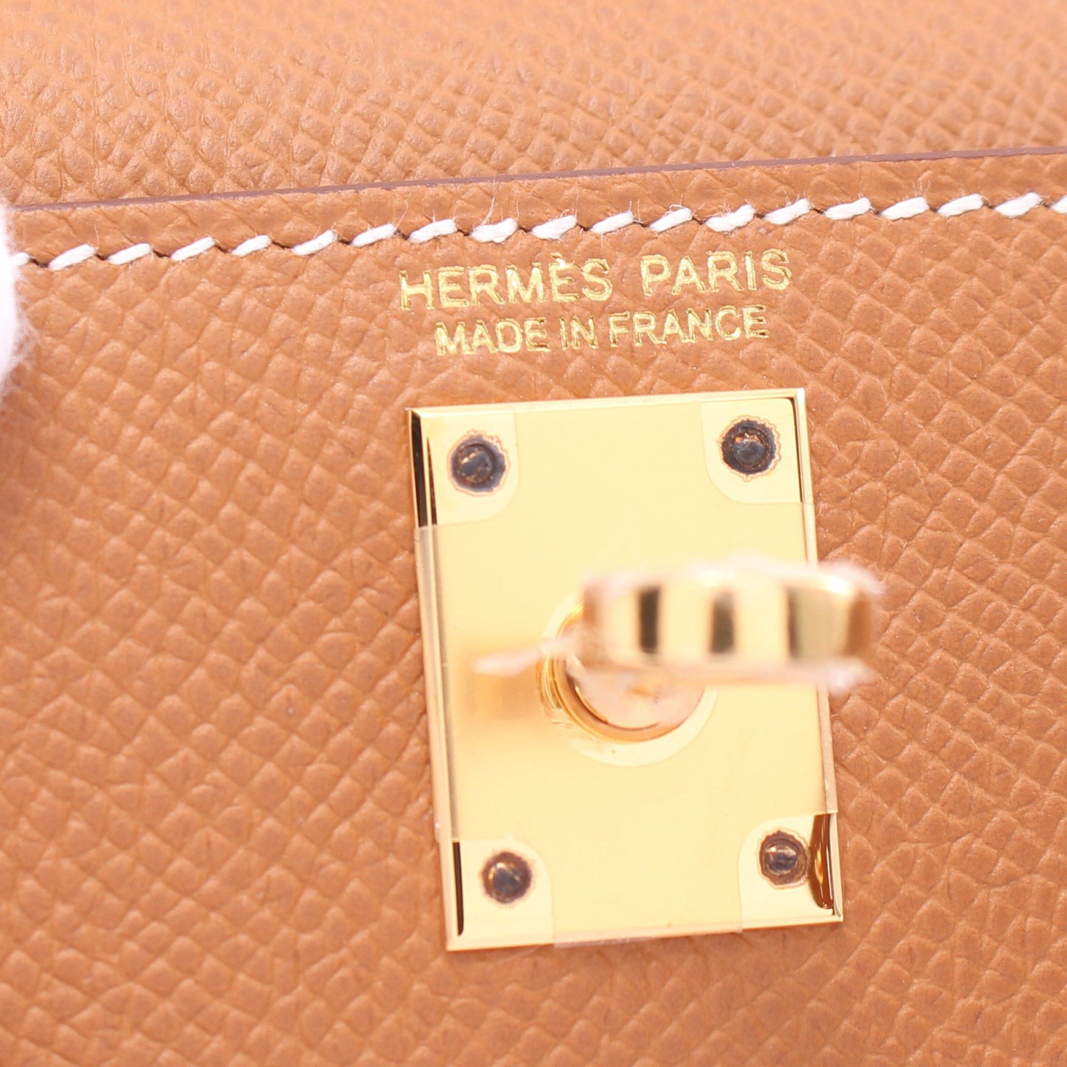 Hermes Hermes Mini Kelly 2 Gold Handbag Veau Epsom Light Brown Hardware Outside Sewing B Stamp Size ONE SIZE - 5 Thumbnail