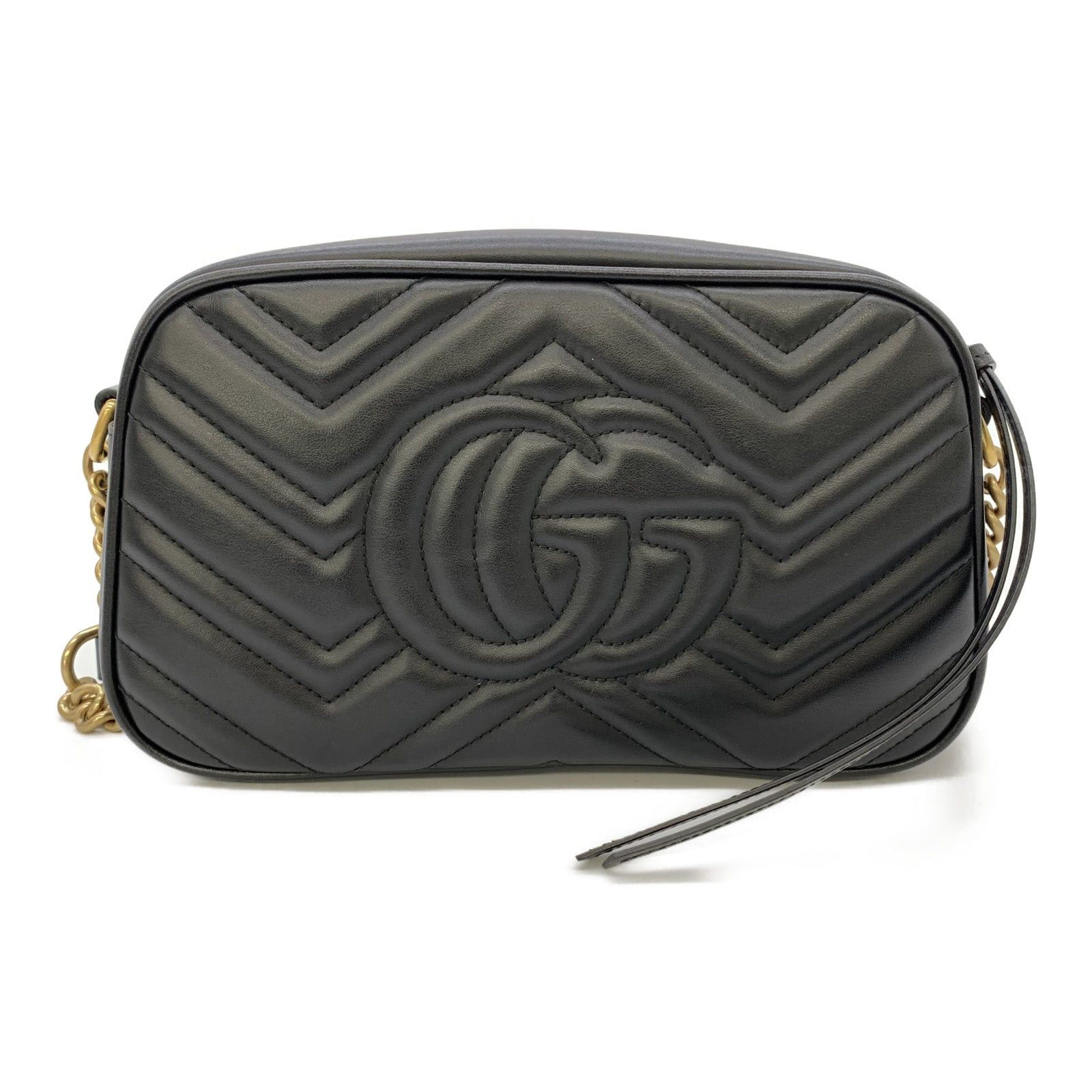 Gucci Gucci Gg Marmond Shoulder Bag Canvas Leather Beige Black Size ONE SIZE - 2 Thumbnail