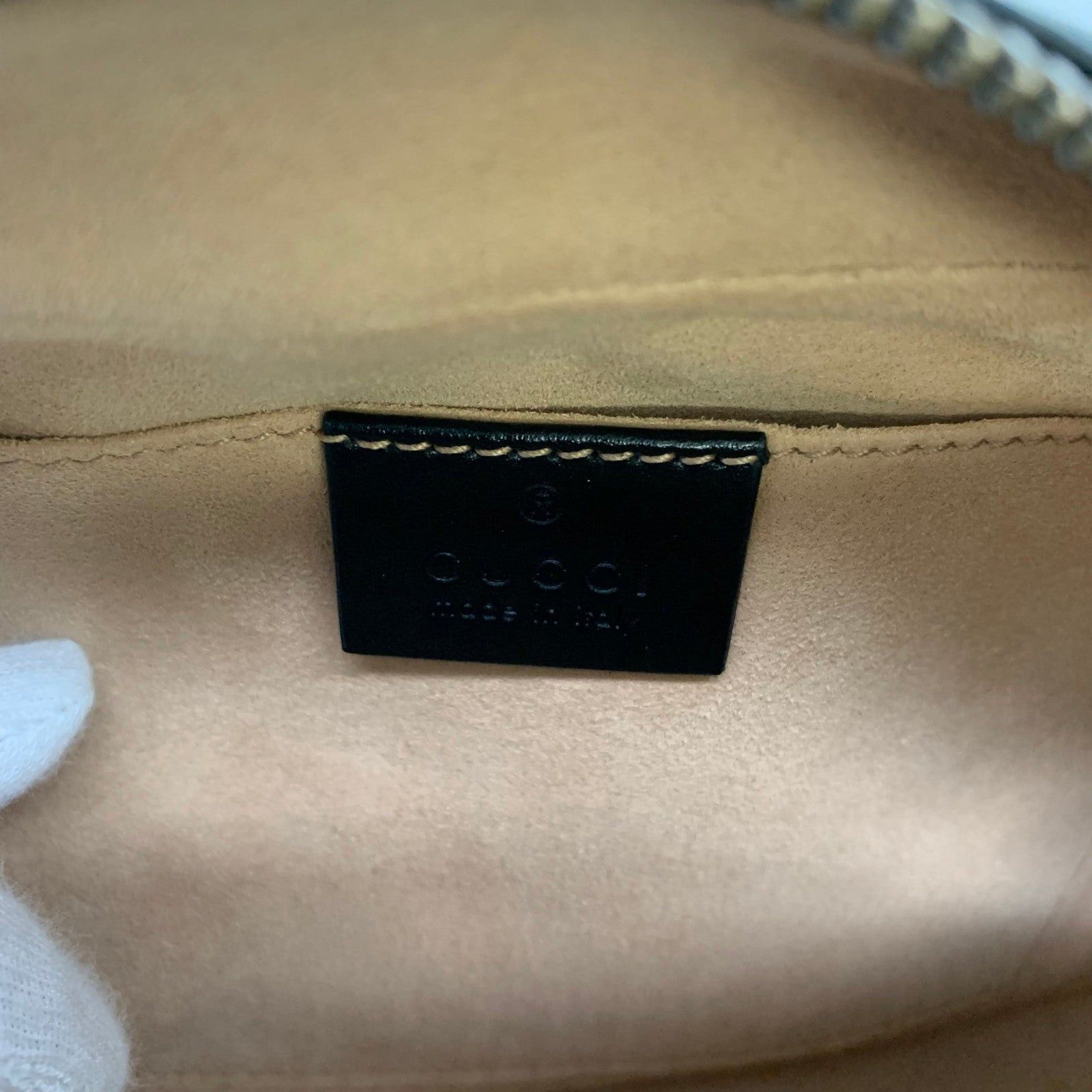 Gucci Gucci Gg Marmond Shoulder Bag Canvas Leather Beige Black Size ONE SIZE - 6 Thumbnail