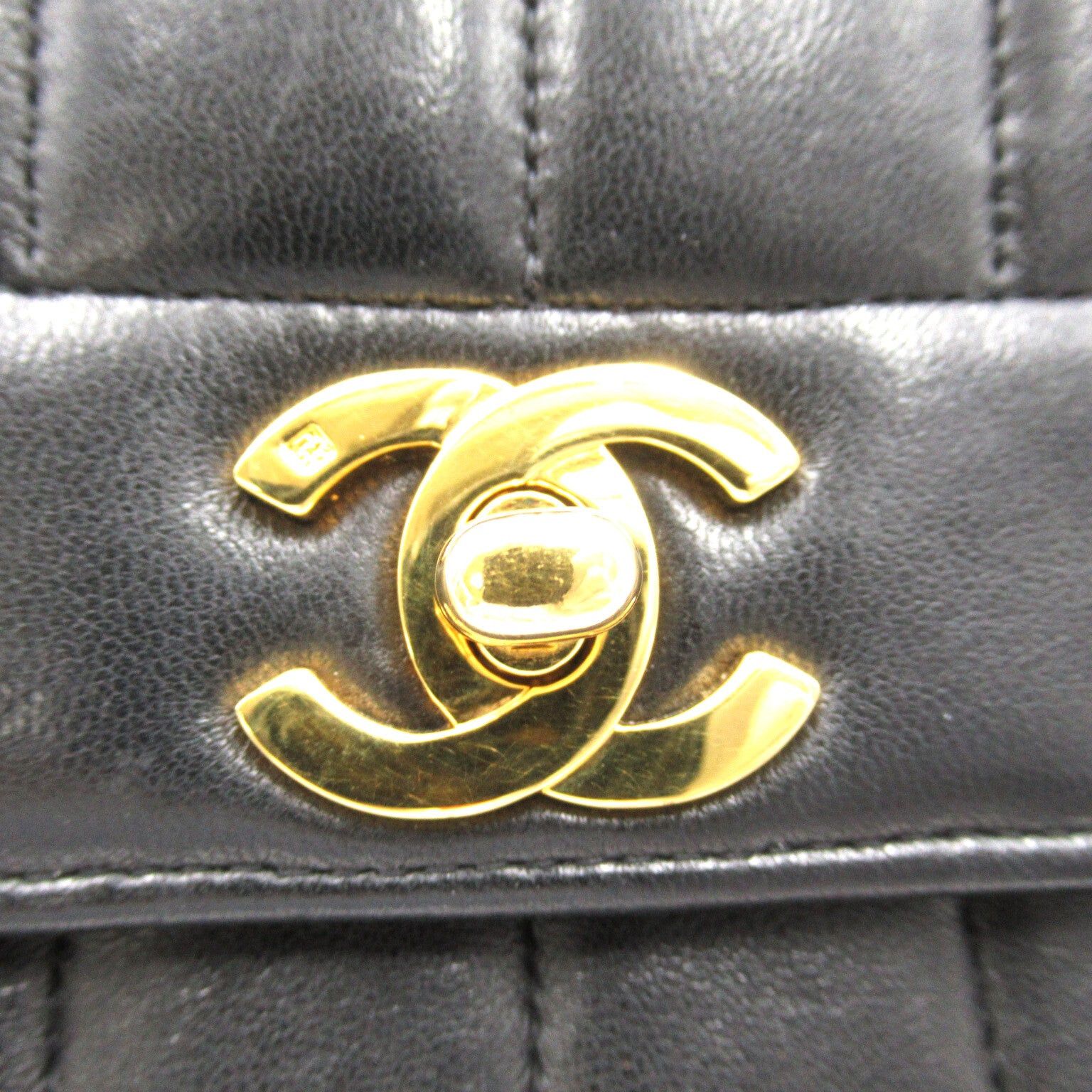 Chanel Chanel Mademoiselle Line Chain Shoulder Bag Lambskin (Sheepskin) Black Gold Hardware Size ONE SIZE - 10 Thumbnail