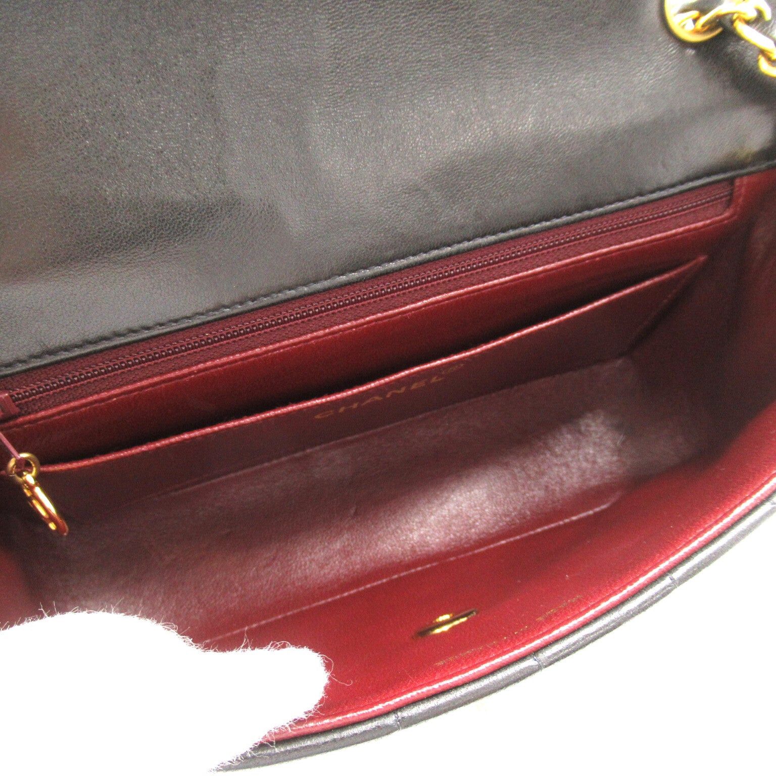 Chanel Chanel Mademoiselle Line Chain Shoulder Bag Lambskin (Sheepskin) Black Gold Hardware Size ONE SIZE - 6 Thumbnail