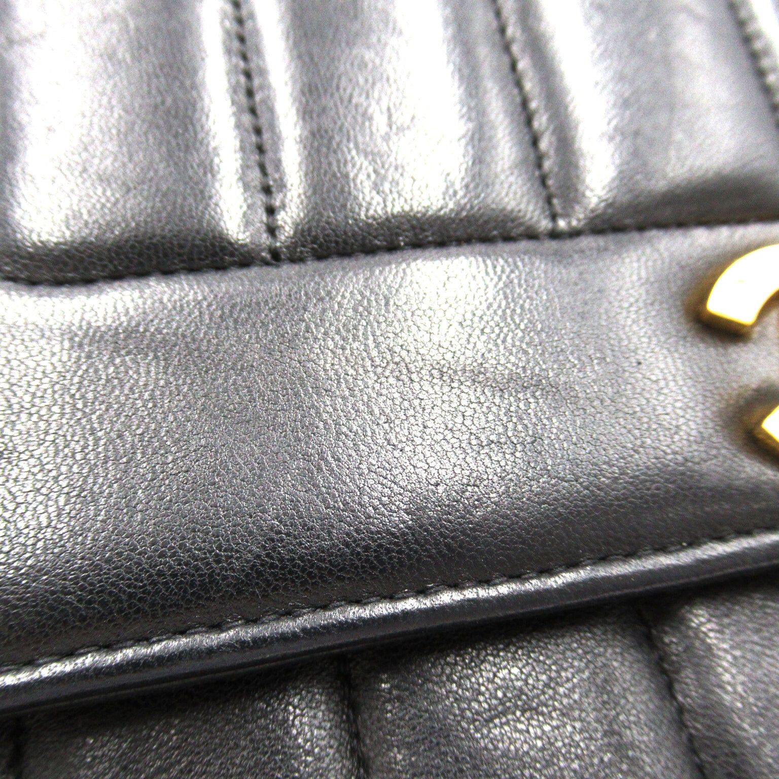 Chanel Chanel Mademoiselle Line Chain Shoulder Bag Lambskin (Sheepskin) Black Gold Hardware Size ONE SIZE - 12 Thumbnail