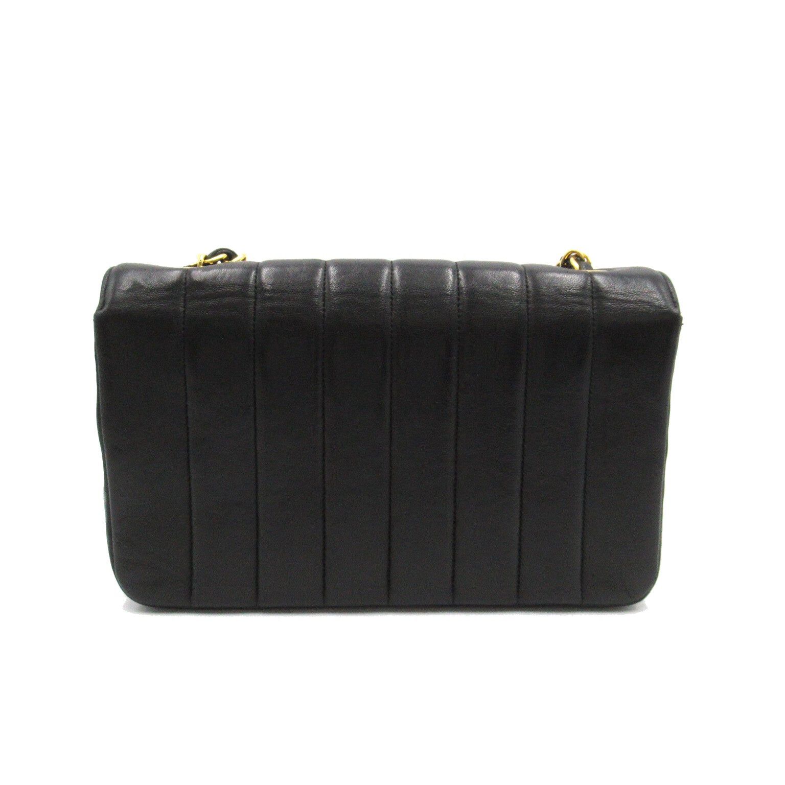 Chanel Chanel Mademoiselle Line Chain Shoulder Bag Lambskin (Sheepskin) Black Gold Hardware Size ONE SIZE - 2 Thumbnail