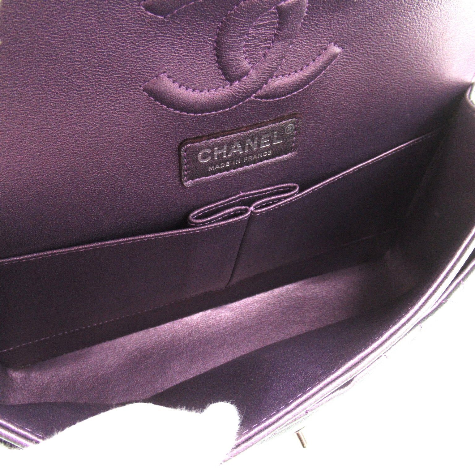 Chanel Chanel Matelasse Double Flap Chain Shoulder Bag Lambskin (Sheepskin) Purple Metallic Silver Hardware Size ONE SIZE - 8 Thumbnail