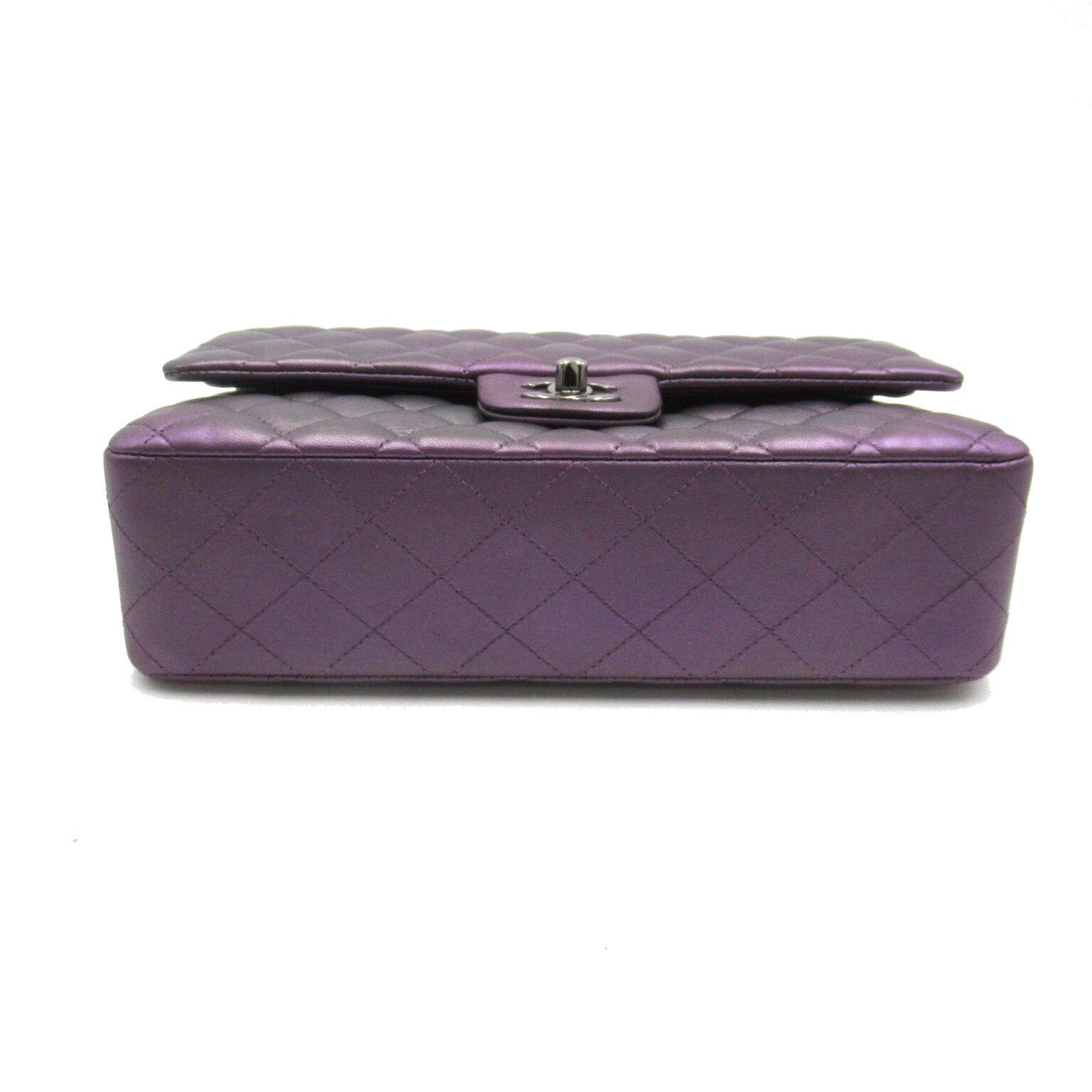 Chanel Chanel Matelasse Double Flap Chain Shoulder Bag Lambskin (Sheepskin) Purple Metallic Silver Hardware Size ONE SIZE - 5 Thumbnail