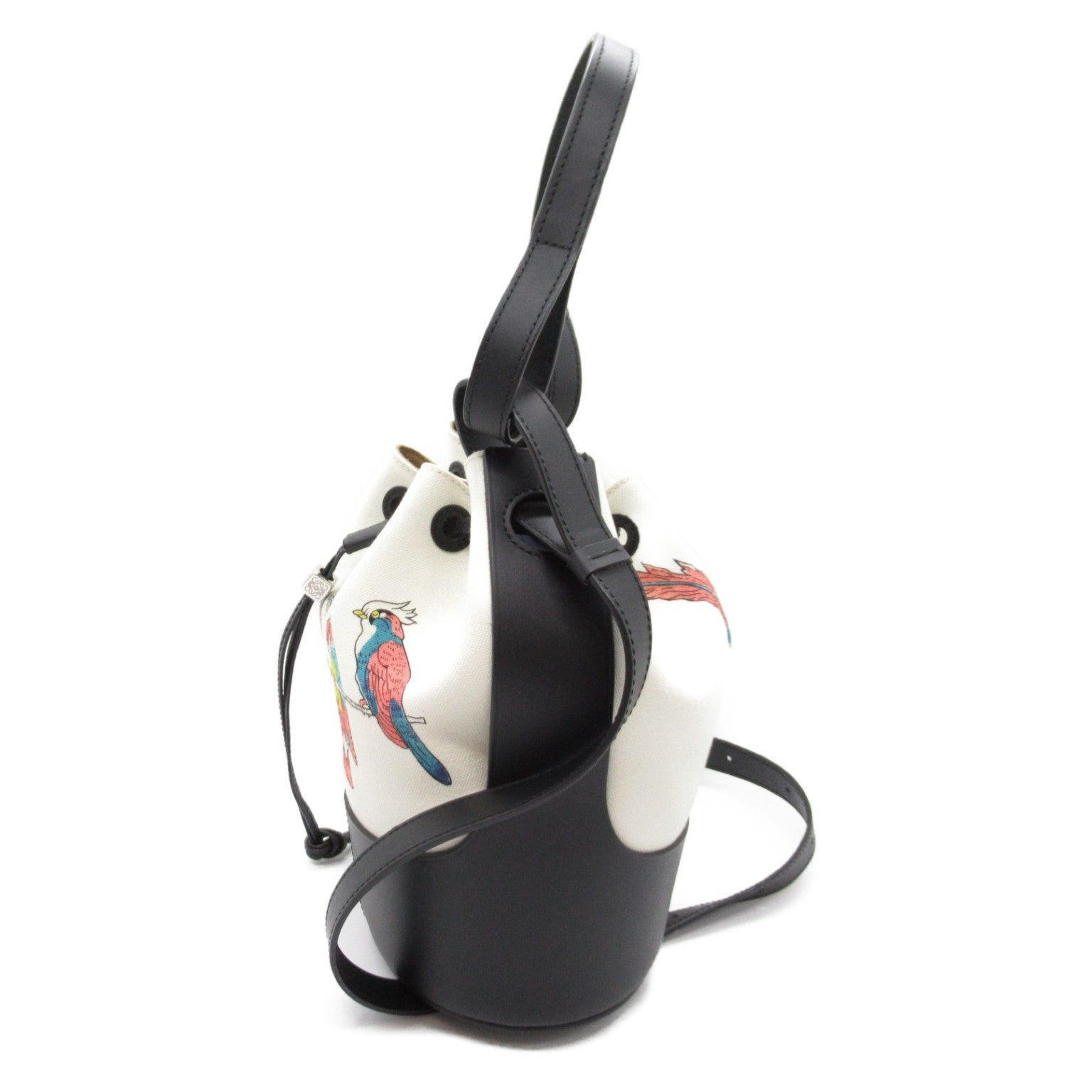 Loewe Loewe Balloon Shoulder Bag Canvas Leather Black Natural/Parakeet Pattern Size ONE SIZE - 3 Thumbnail