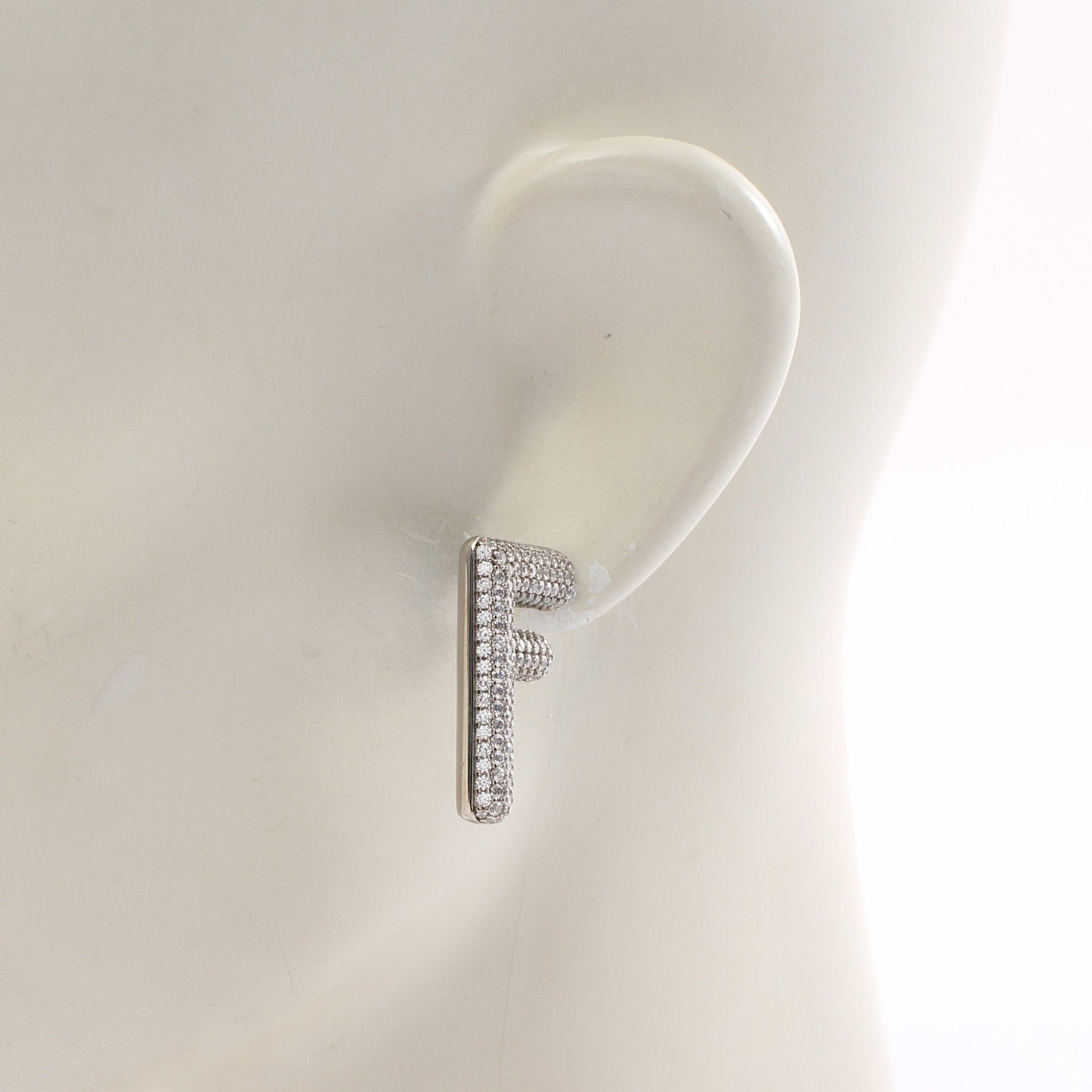 Fendi Fendi Ff Logo Earrings Gp Rhinestone Gold Silver Clear Size ONE SIZE - 4 Thumbnail
