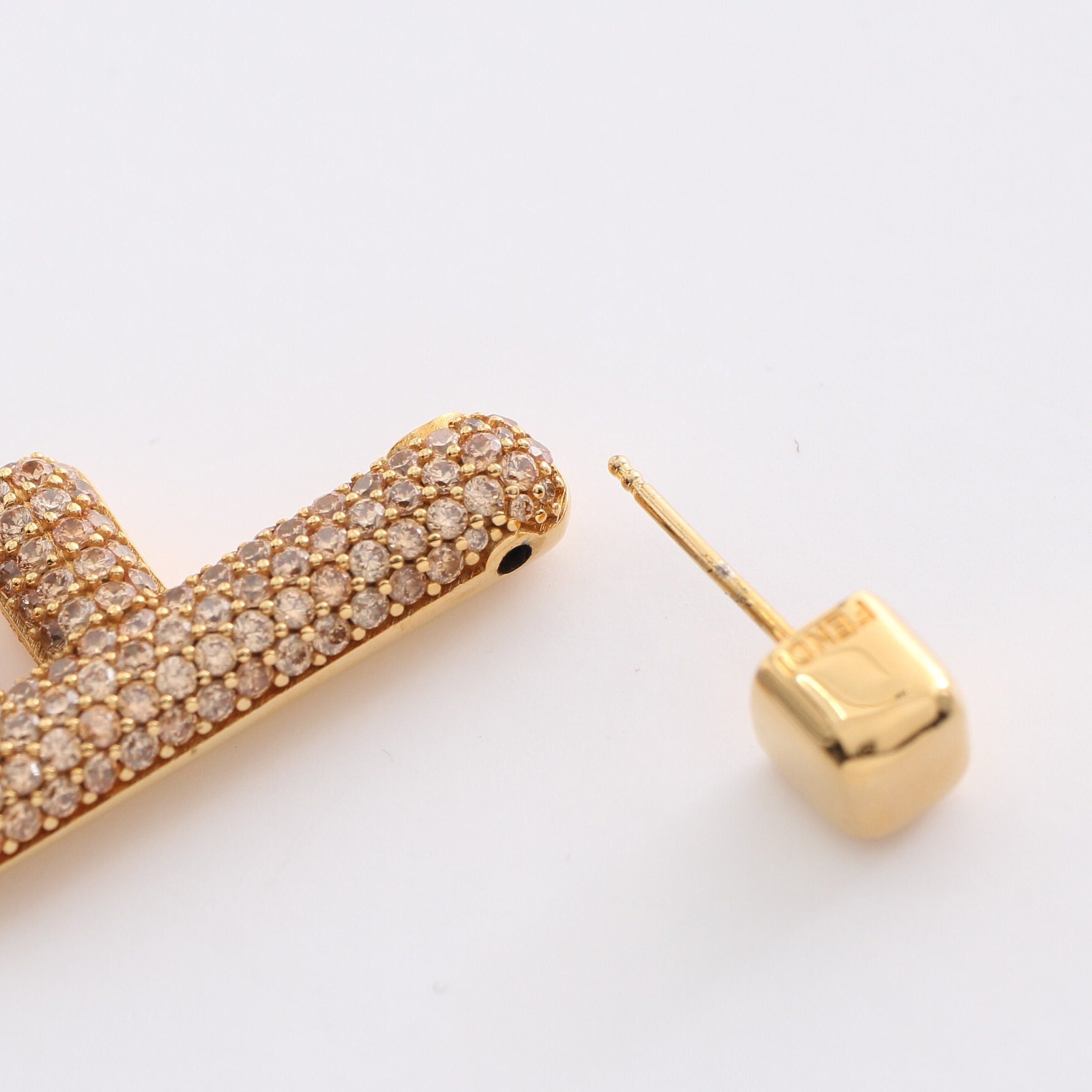 Fendi Fendi Ff Logo Earrings Gp Rhinestone Gold Silver Clear Size ONE SIZE - 6 Thumbnail