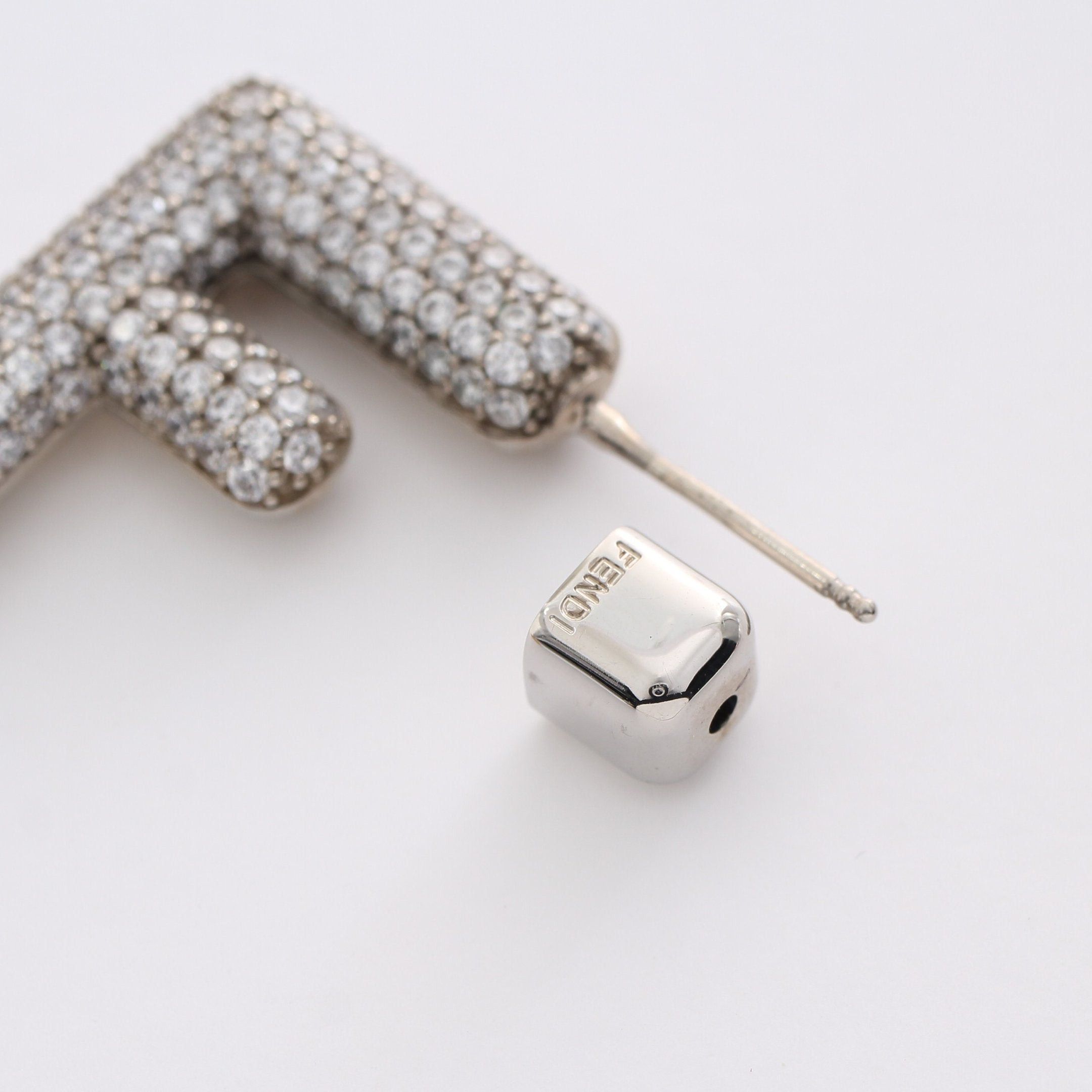 Fendi Fendi Ff Logo Earrings Gp Rhinestone Gold Silver Clear Size ONE SIZE - 5 Thumbnail