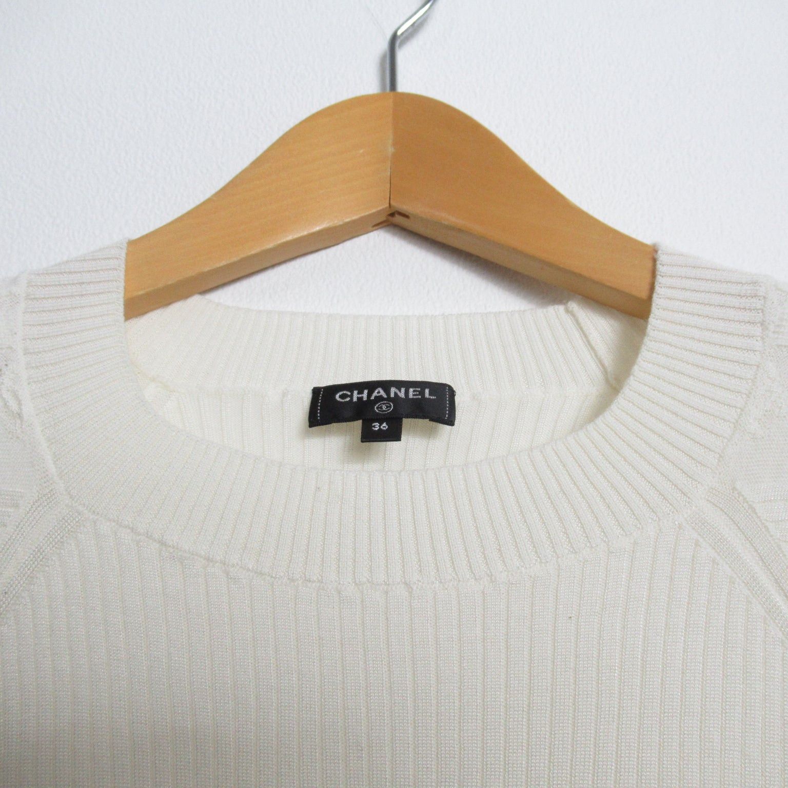 Chanel Chanel Knit Wool Silk White Size ONE SIZE - 3 Thumbnail