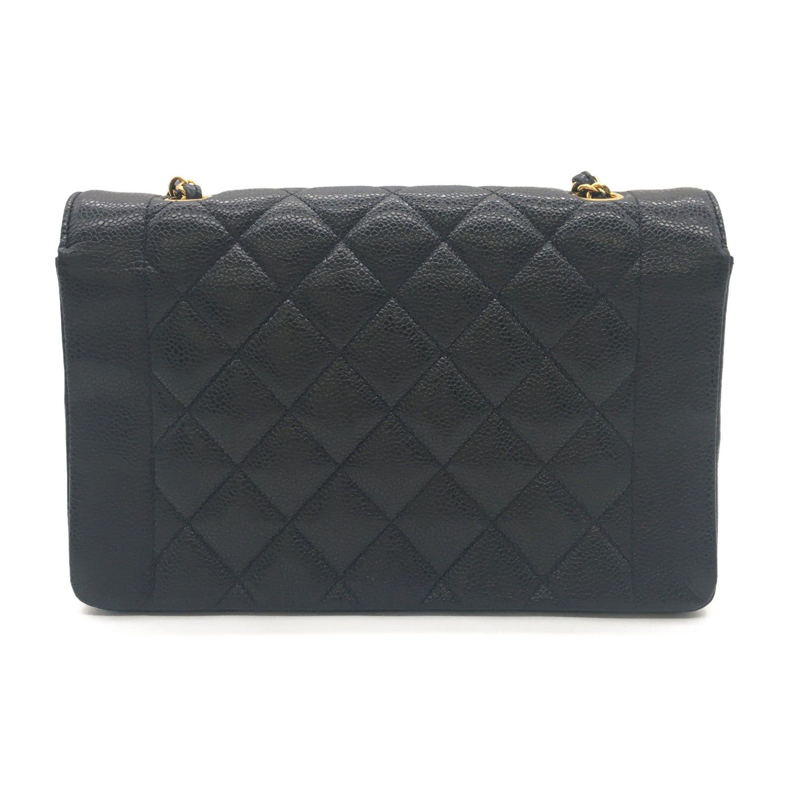 Chanel Chanel Matelasse Diana Chain Shoulder Bag Caviar Skin (Grained Calf) Black Size ONE SIZE - 3 Thumbnail