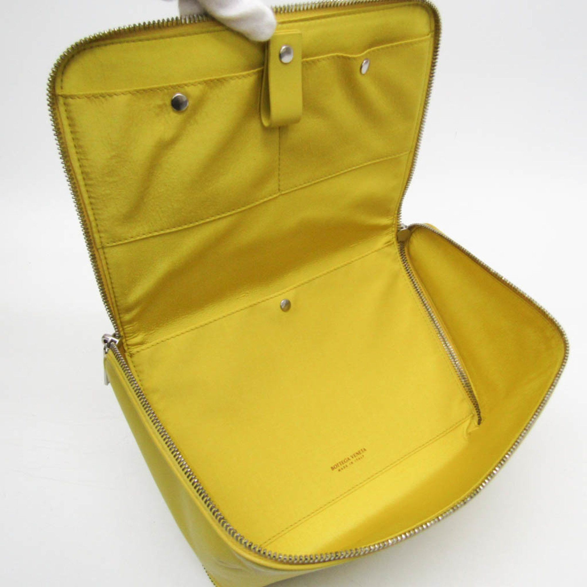 Bottega Veneta Organizer Yellow Leather Clutch Bag (Pre-Owned) Size ONE SIZE - 3 Thumbnail