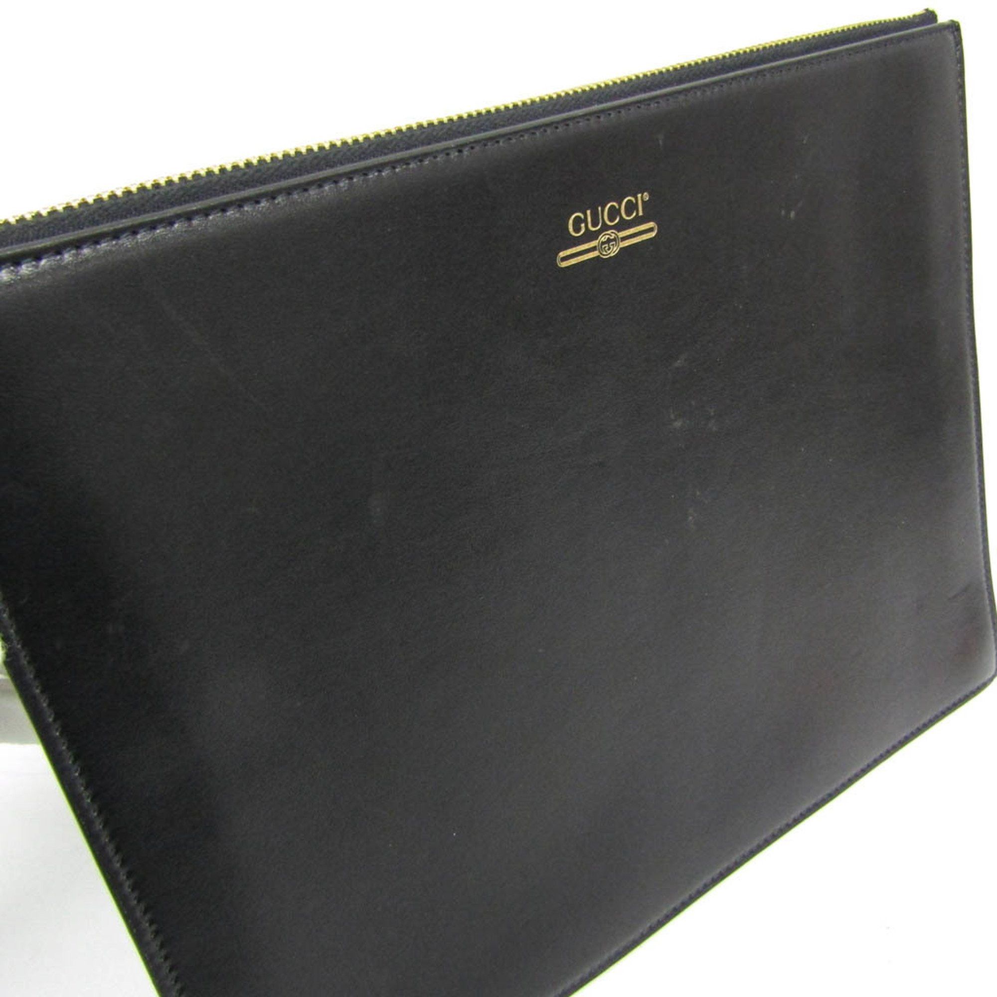 Gucci Black Leather Clutch Bag (Pre-Owned) Size ONE SIZE - 6 Thumbnail
