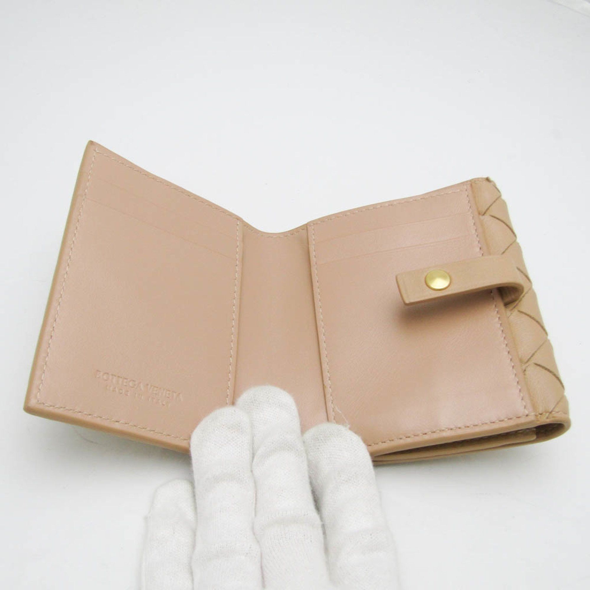 Bottega Veneta Intrecciato Beige Leather Wallet (Pre-Owned) Size ONE SIZE - 3 Thumbnail
