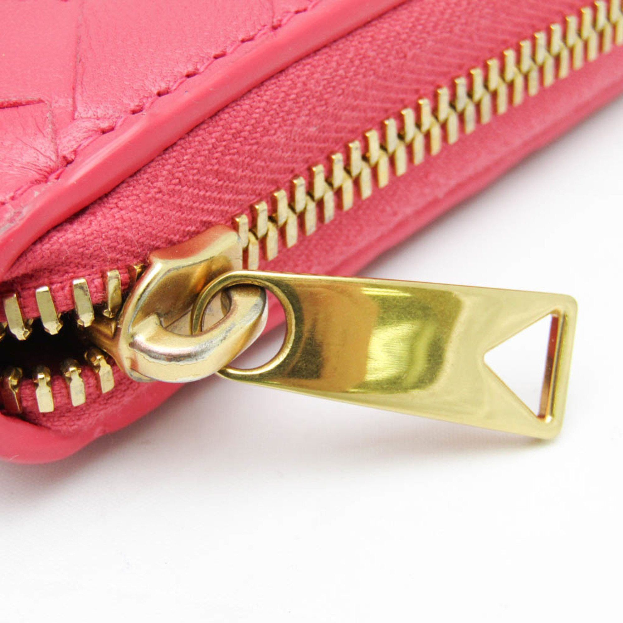 Bottega Veneta Intrecciato Pink Leather Wallet (Pre-Owned) Size ONE SIZE - 10 Thumbnail