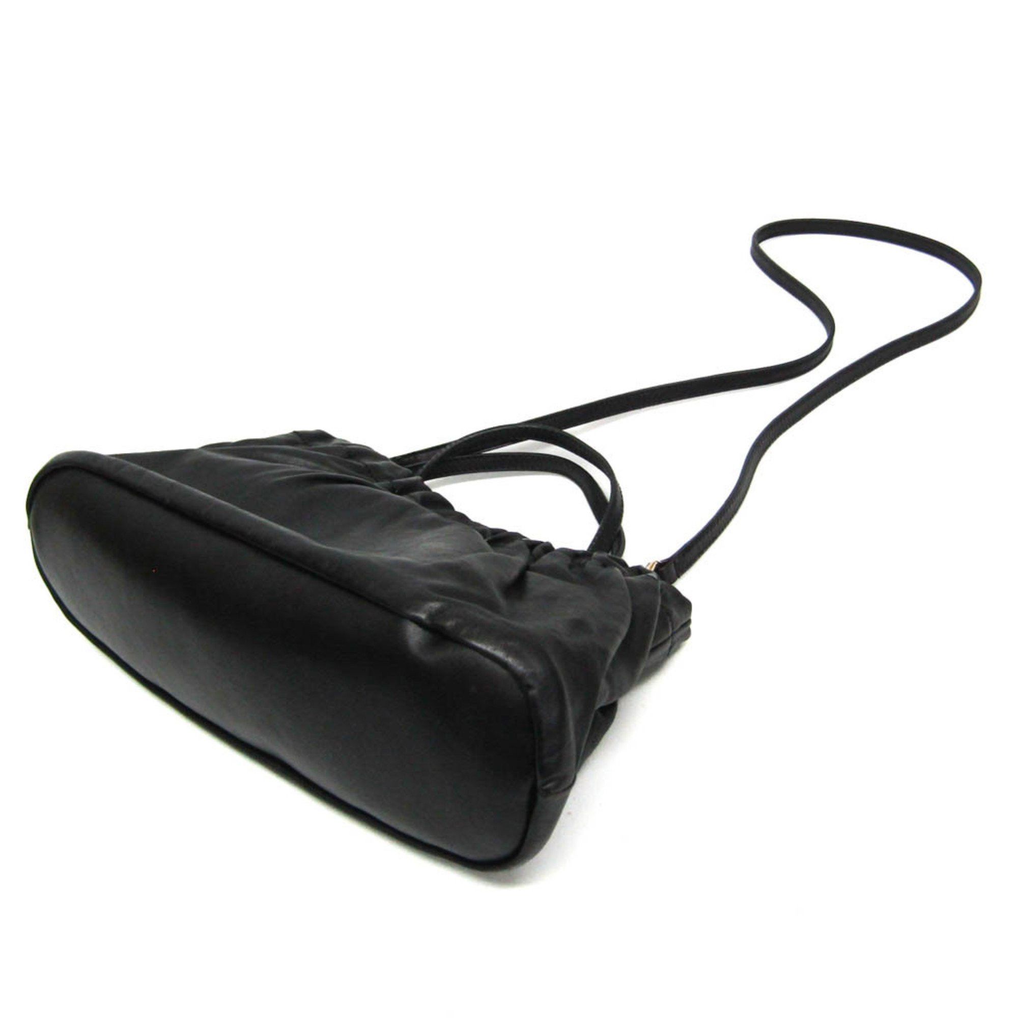 Gucci Crest Black Leather Handbag (Pre-Owned) Size ONE SIZE - 3 Thumbnail