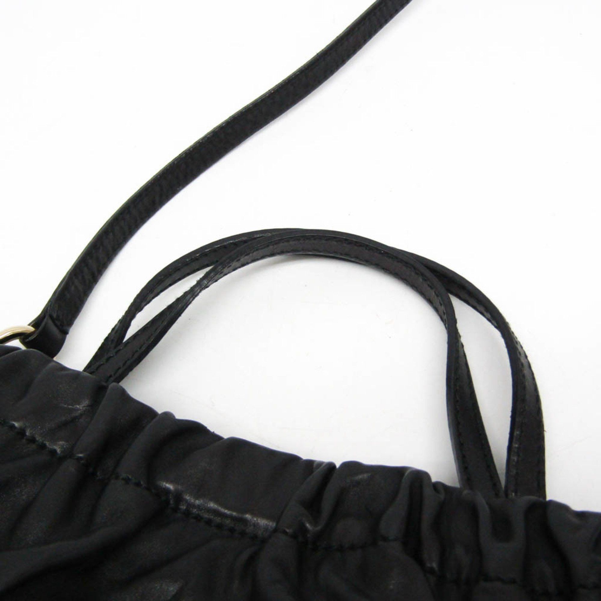 Gucci Crest Black Leather Handbag (Pre-Owned) Size ONE SIZE - 10 Thumbnail