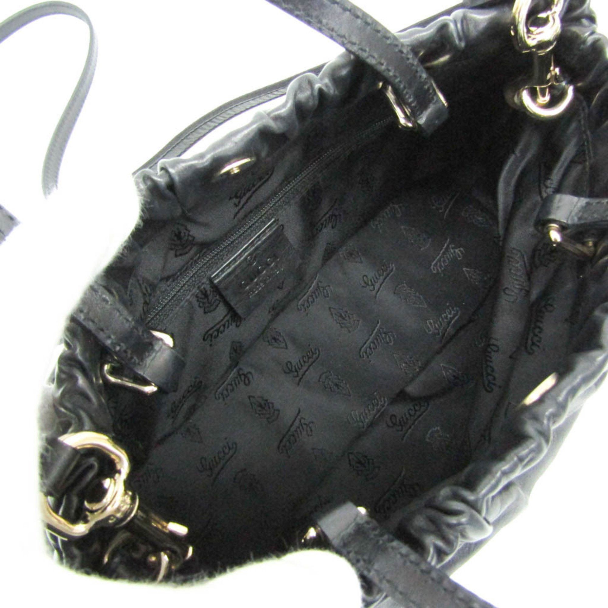 Gucci Crest Black Leather Handbag (Pre-Owned) Size ONE SIZE - 5 Thumbnail