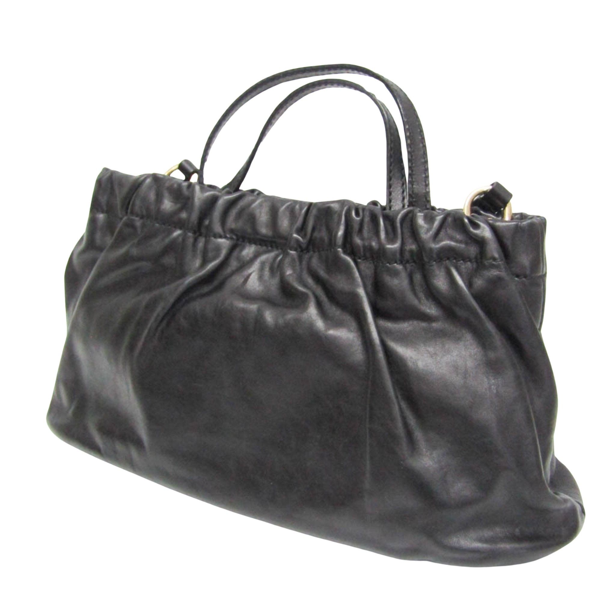 Gucci Crest Black Leather Handbag (Pre-Owned) Size ONE SIZE - 2 Thumbnail