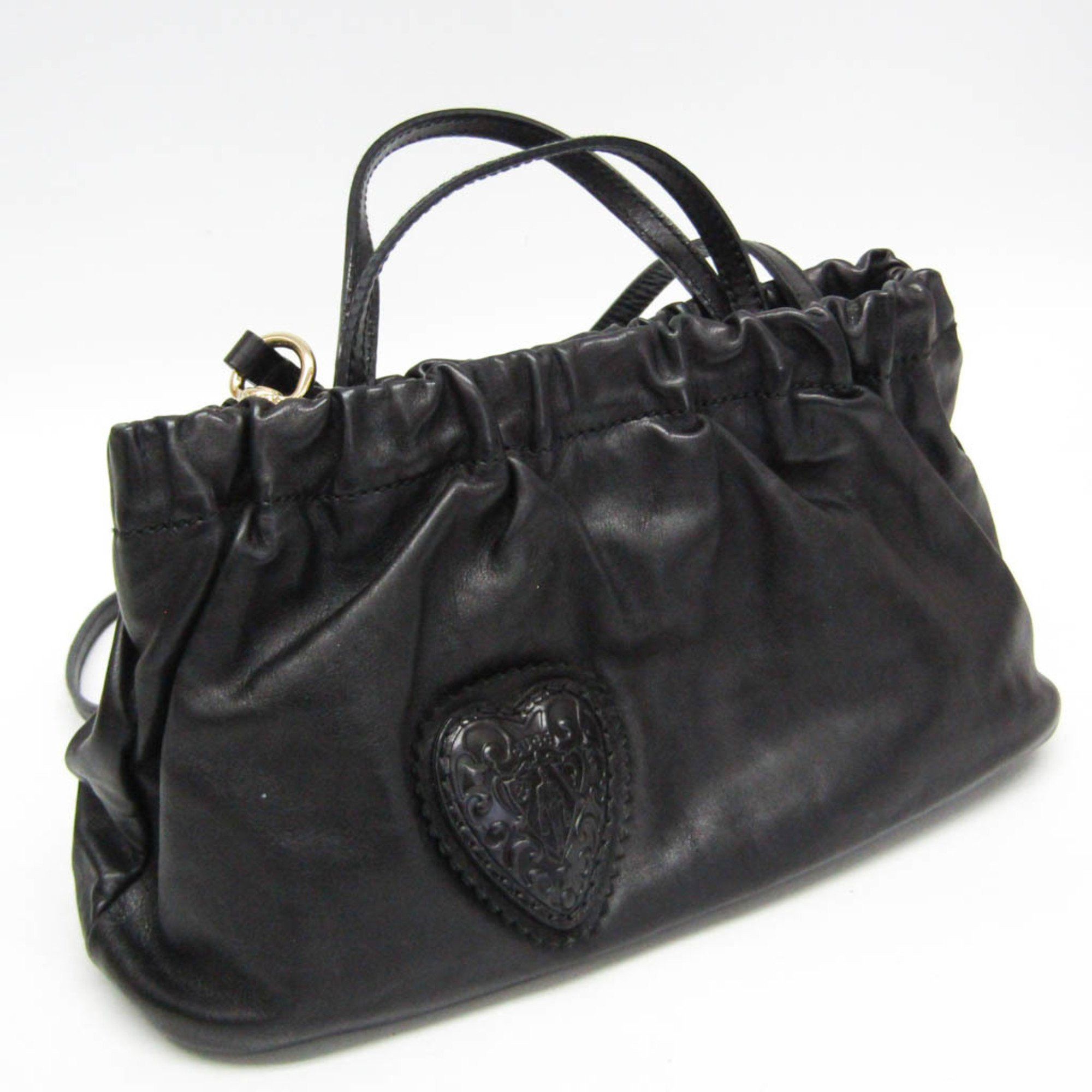 Gucci Crest Black Leather Handbag (Pre-Owned) Size ONE SIZE - 4 Thumbnail