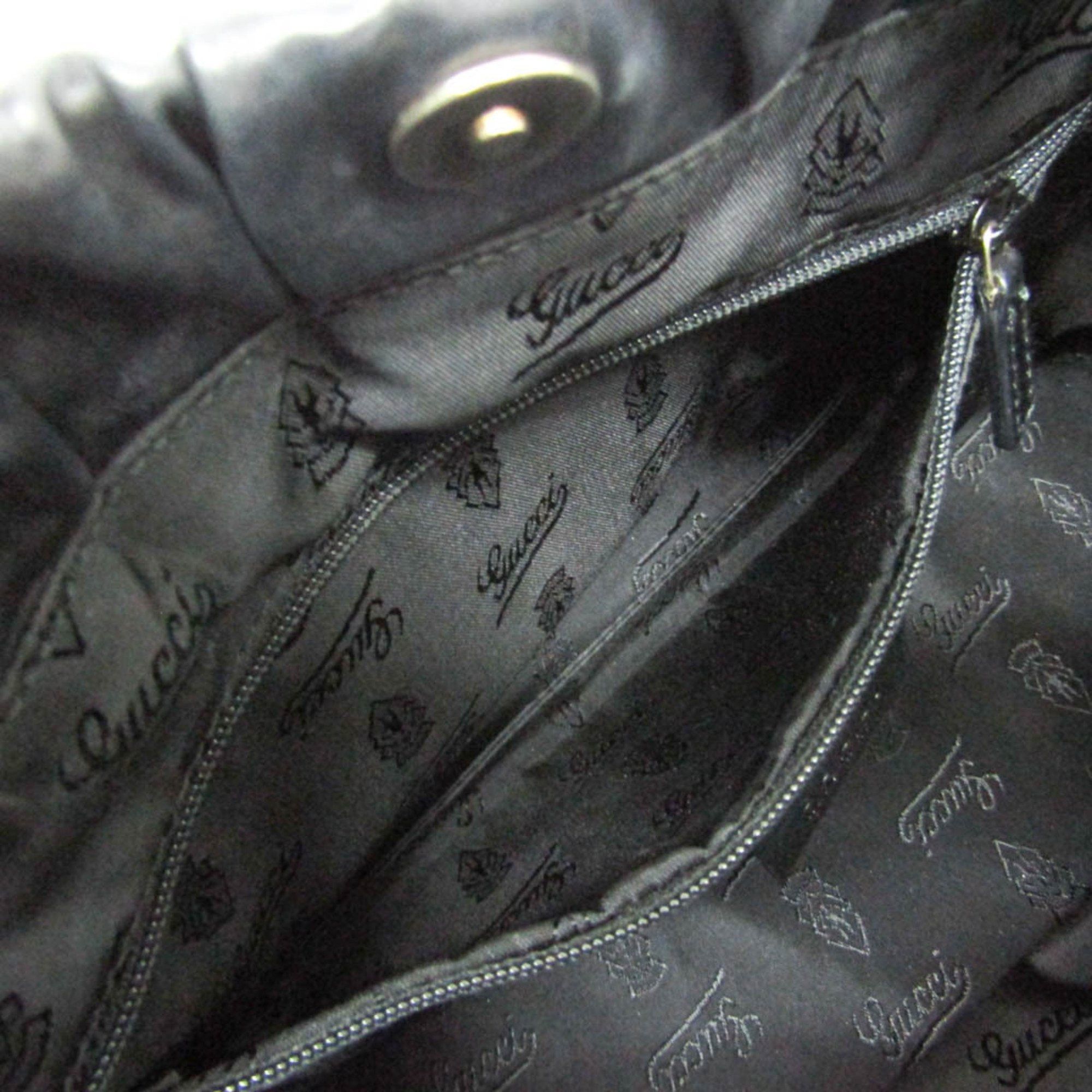 Gucci Crest Black Leather Handbag (Pre-Owned) Size ONE SIZE - 8 Thumbnail