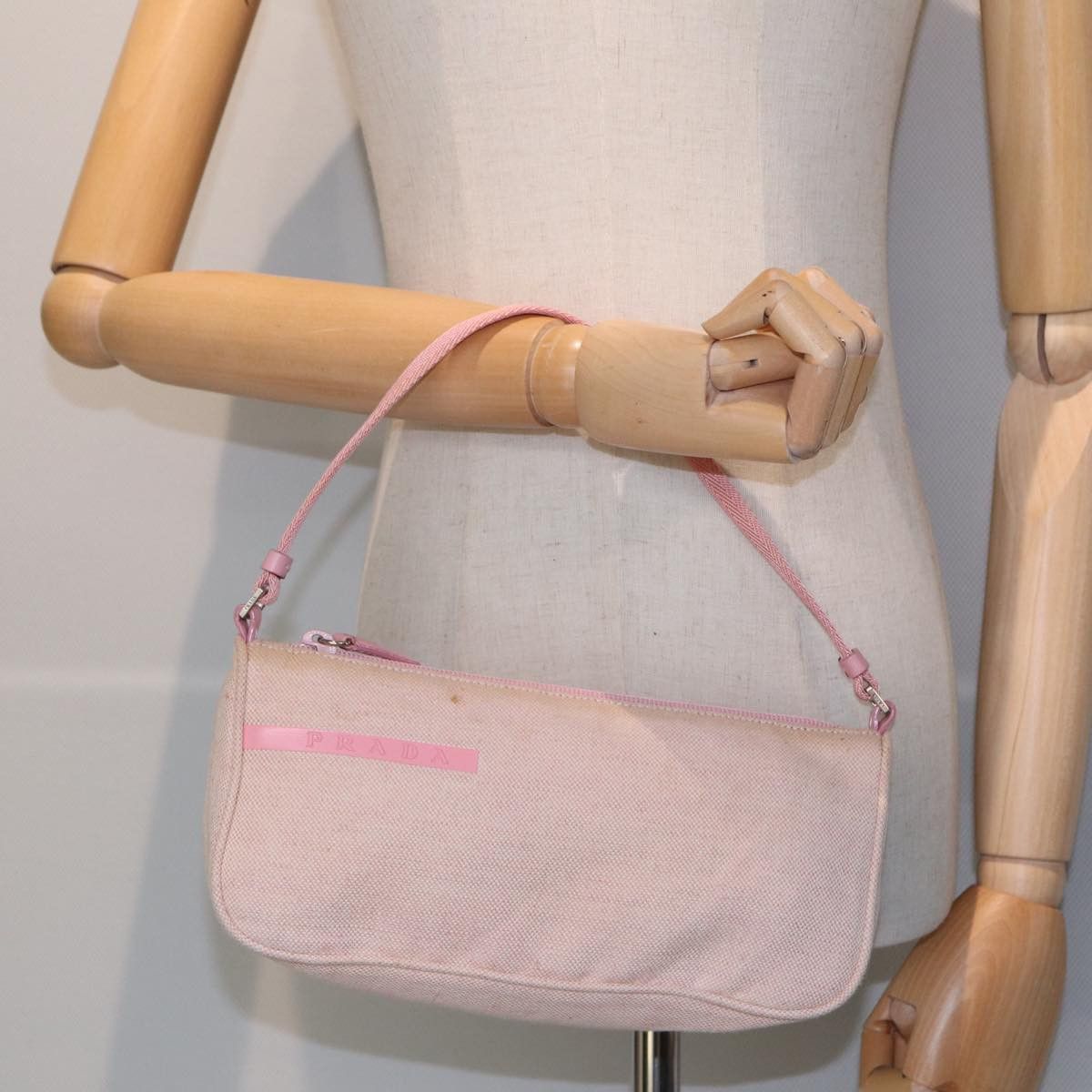 Prada Pink Canvas Clutch Bag (Pre-Owned) Size ONE SIZE - 7 Thumbnail