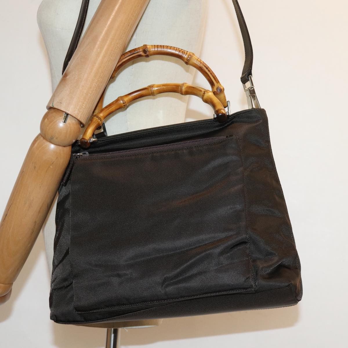Gucci Bamboo Black Synthetic Handbag (Pre-Owned) Size ONE SIZE - 7 Thumbnail
