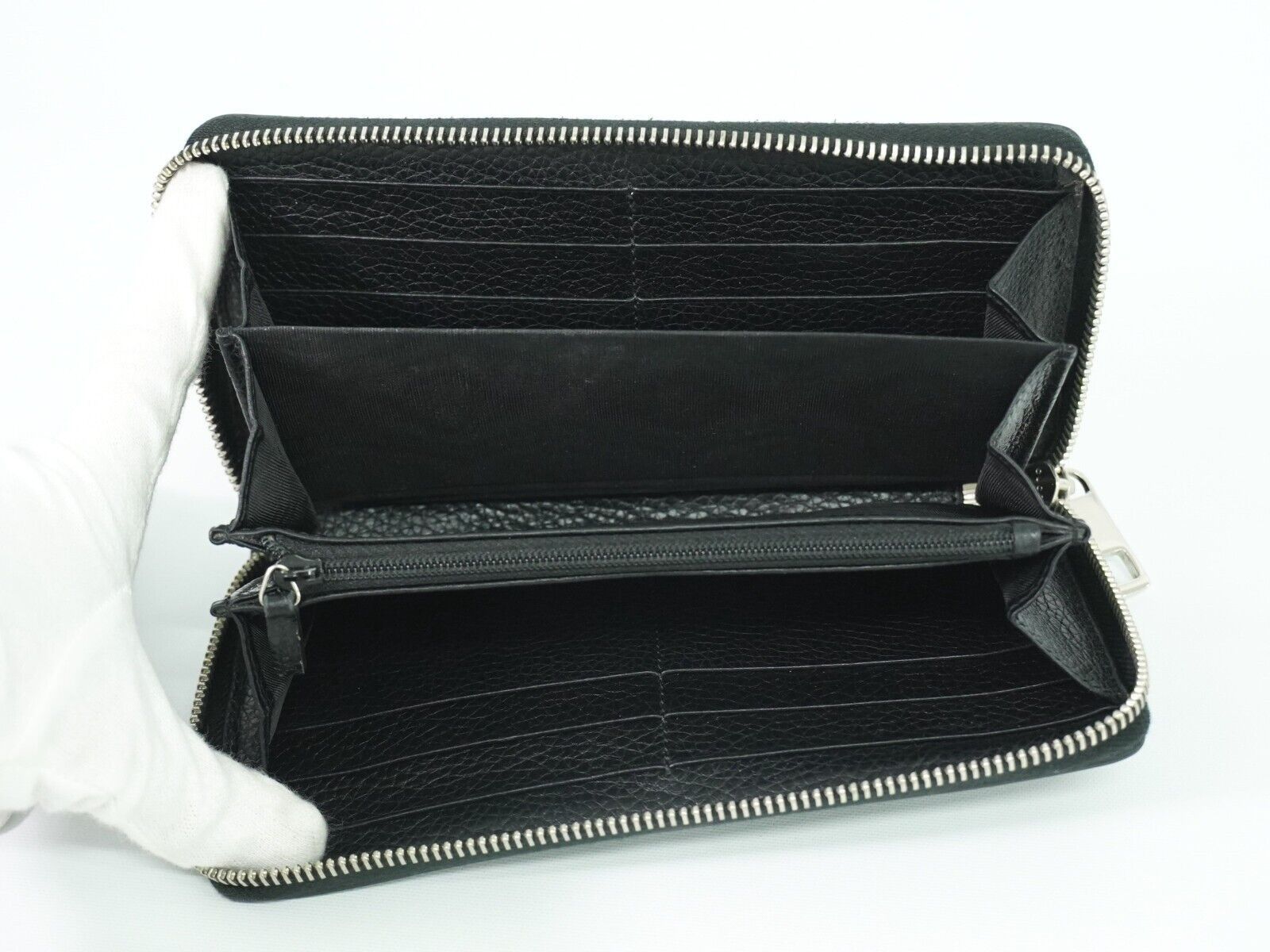 Gucci Zip Around Black Leather Wallet (Pre-Owned) Size ONE SIZE - 4 Thumbnail