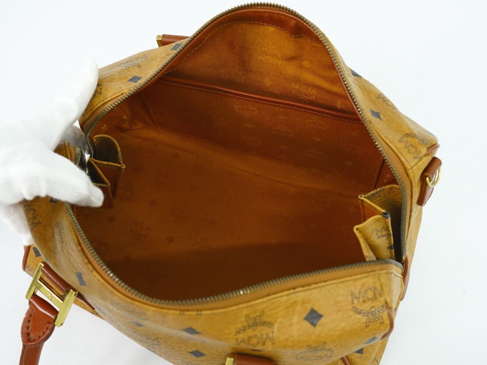 MCM Visetos Brown Canvas Handbag (Pre-Owned) Size ONE SIZE - 5 Thumbnail