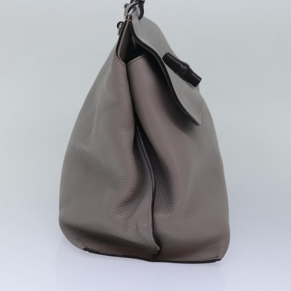Gucci Bamboo Daily Grey Leather Handbag (Pre-Owned) Size ONE SIZE - 10 Thumbnail
