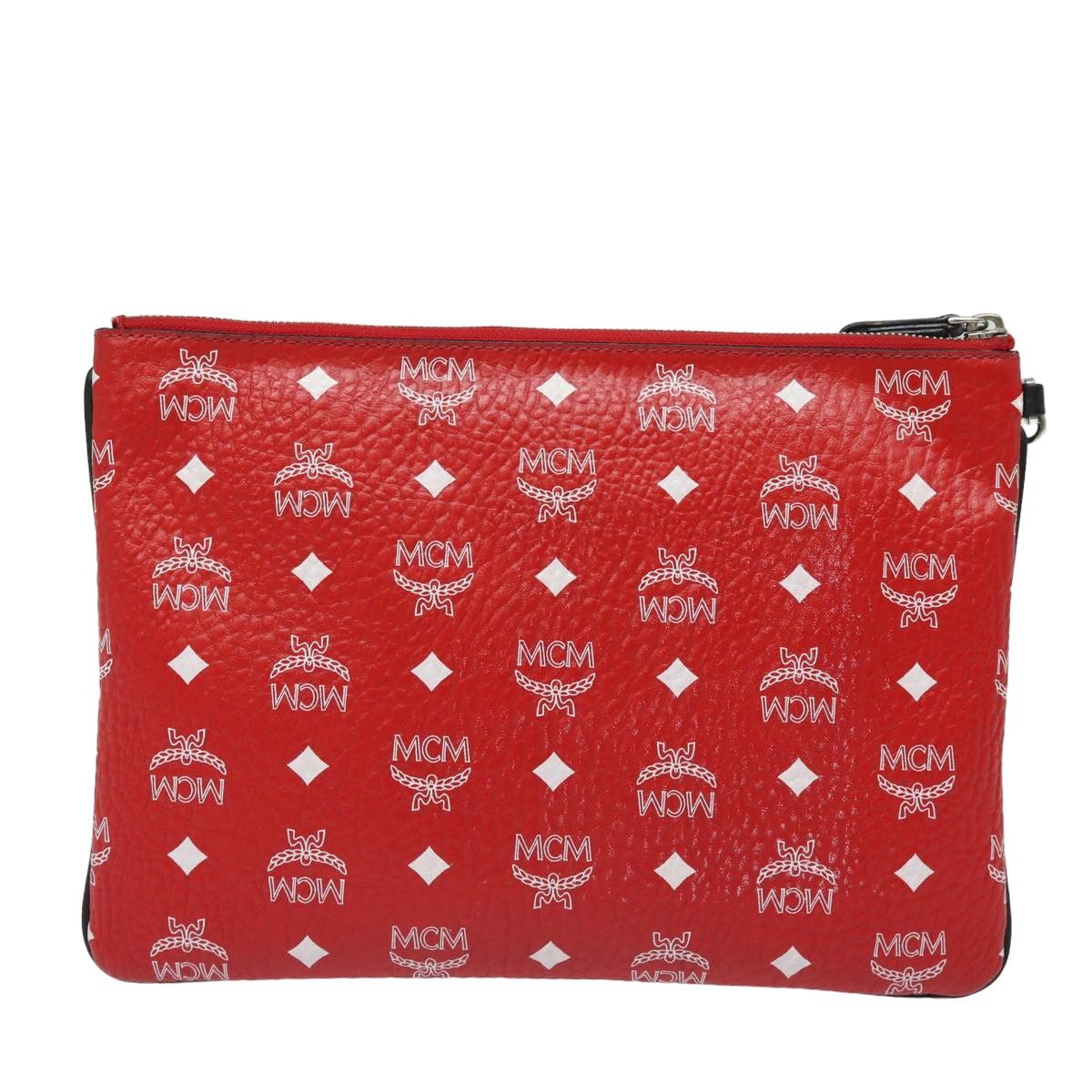 MCM Visetos Red Canvas Clutch Bag (Pre-Owned) Size ONE SIZE - 2 Thumbnail