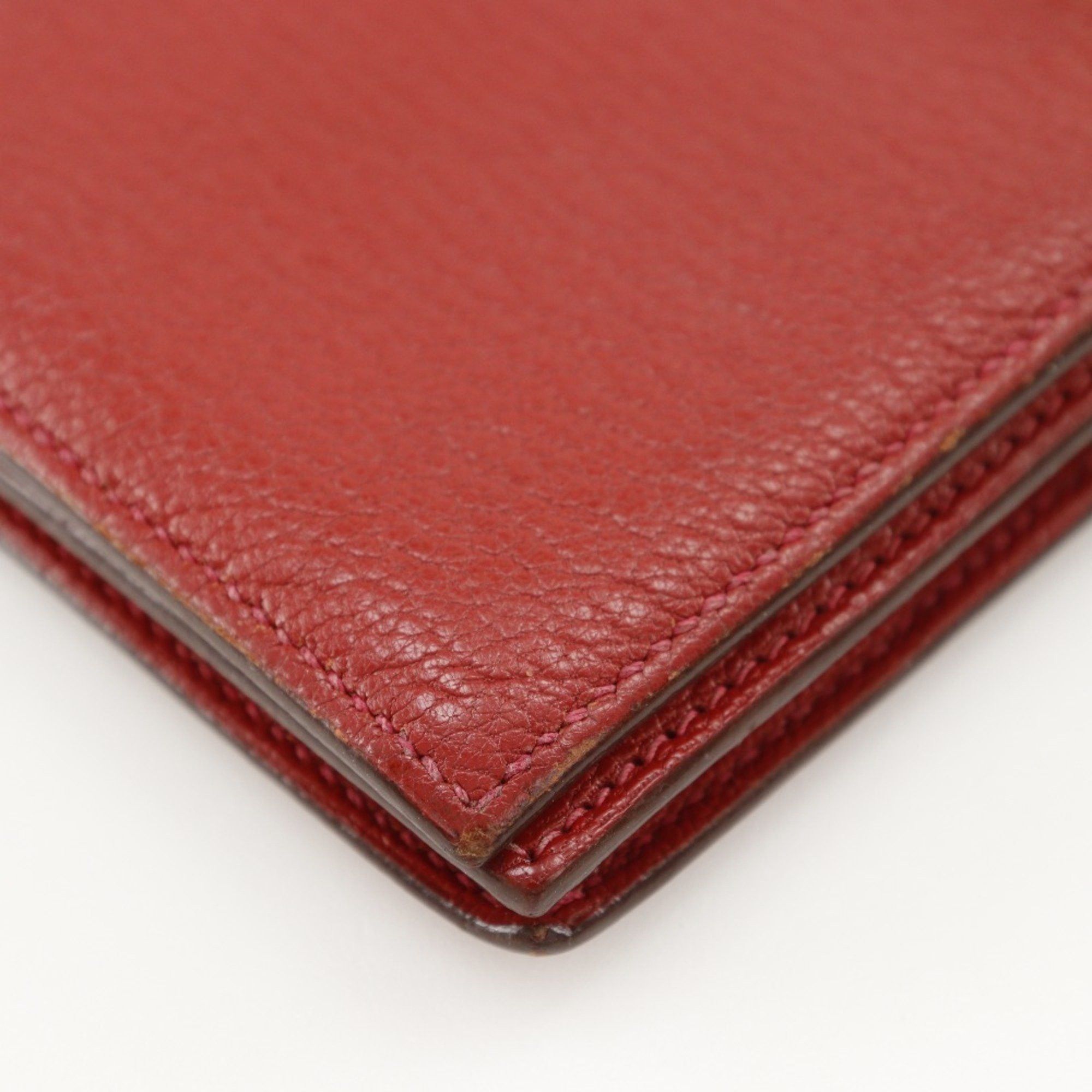 Hermes Hermes Beansufla Bi-fold Wallet 2007 Red □K Belt Clasp Women's W171724712 Size ONE SIZE - 4 Thumbnail