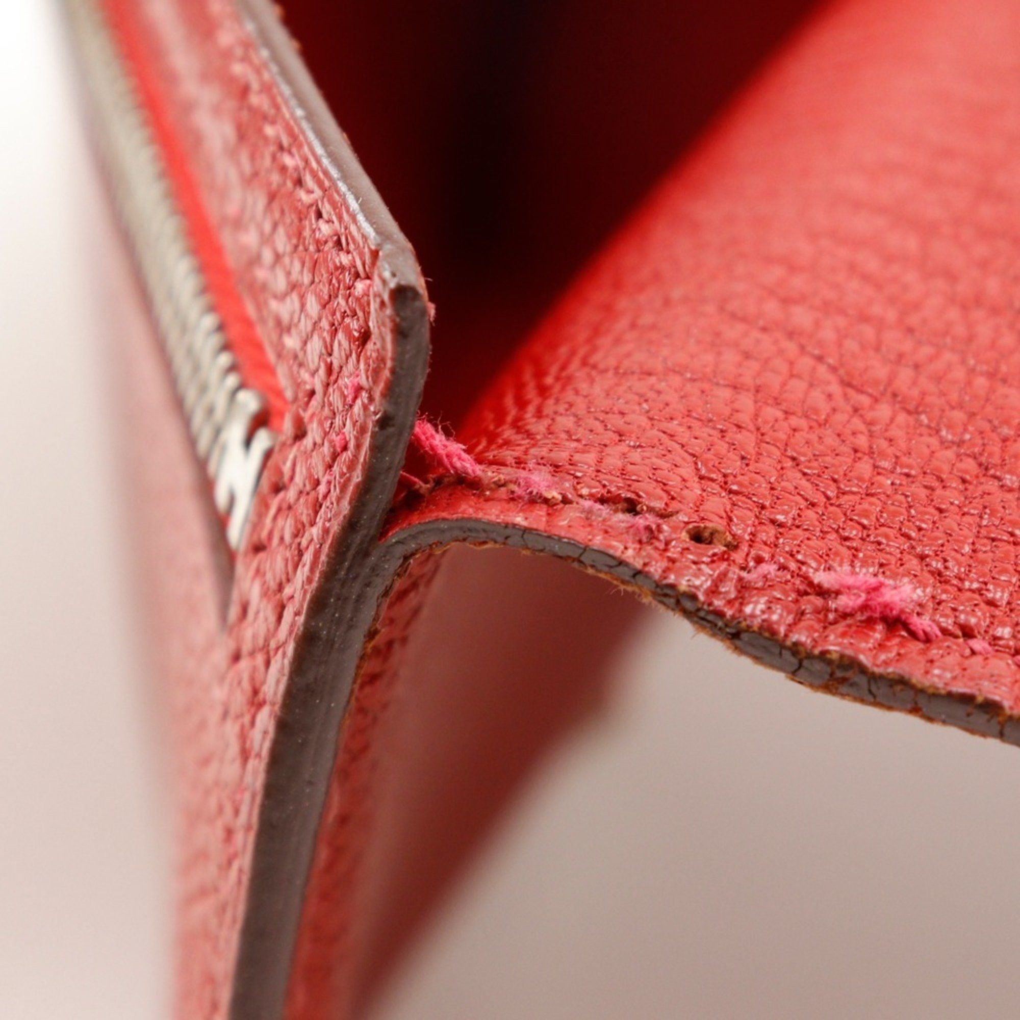 Hermes Hermes Beansufla Bi-fold Wallet 2007 Red □K Belt Clasp Women's W171724712 Size ONE SIZE - 12 Thumbnail