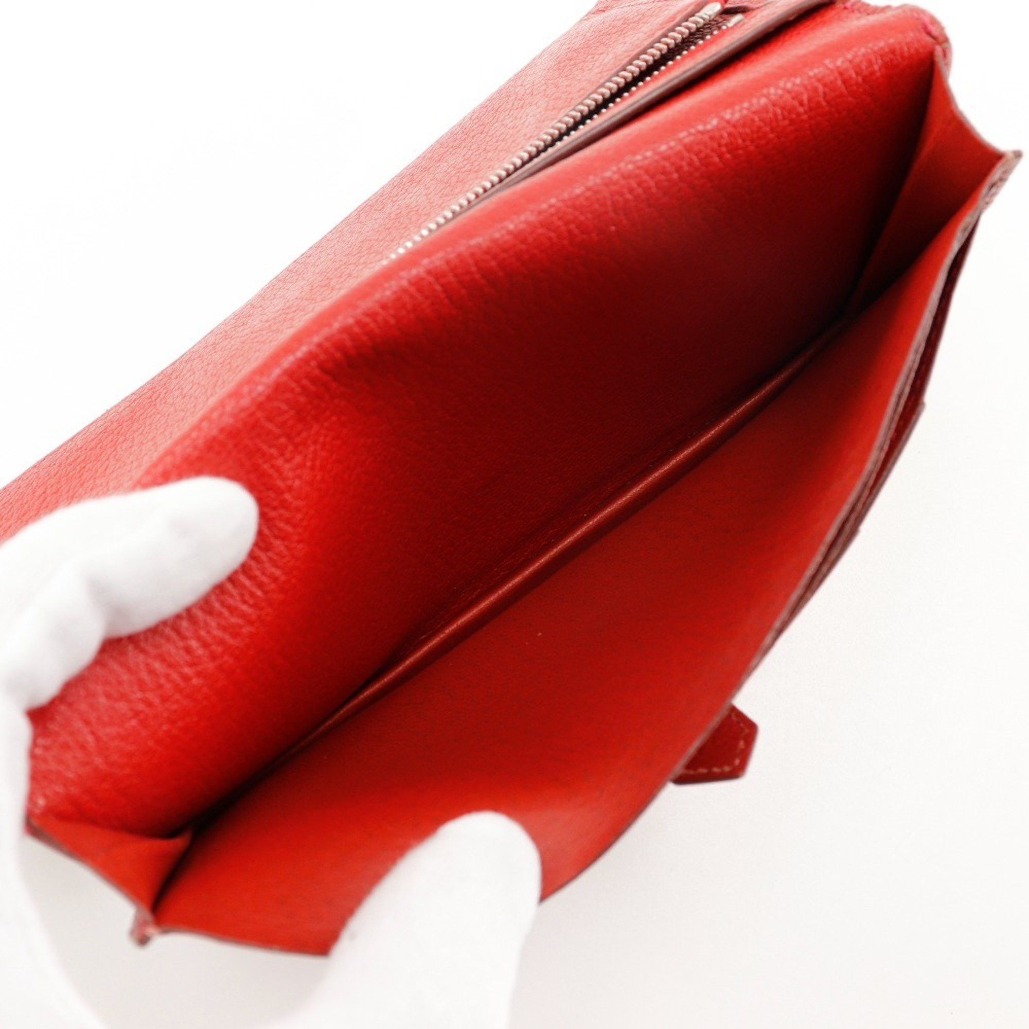 Hermes Hermes Beansufla Bi-fold Wallet 2007 Red □K Belt Clasp Women's W171724712 Size ONE SIZE - 6 Thumbnail