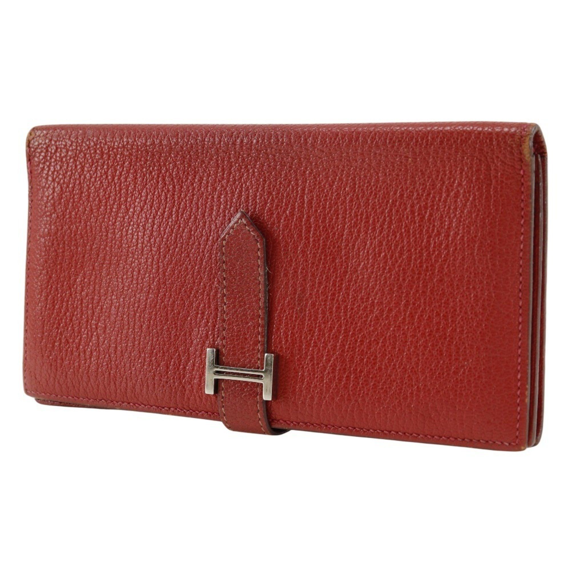 Hermes Hermes Beansufla Bi-fold Wallet 2007 Red □K Belt Clasp Women's W171724712 Size ONE SIZE - 2 Thumbnail